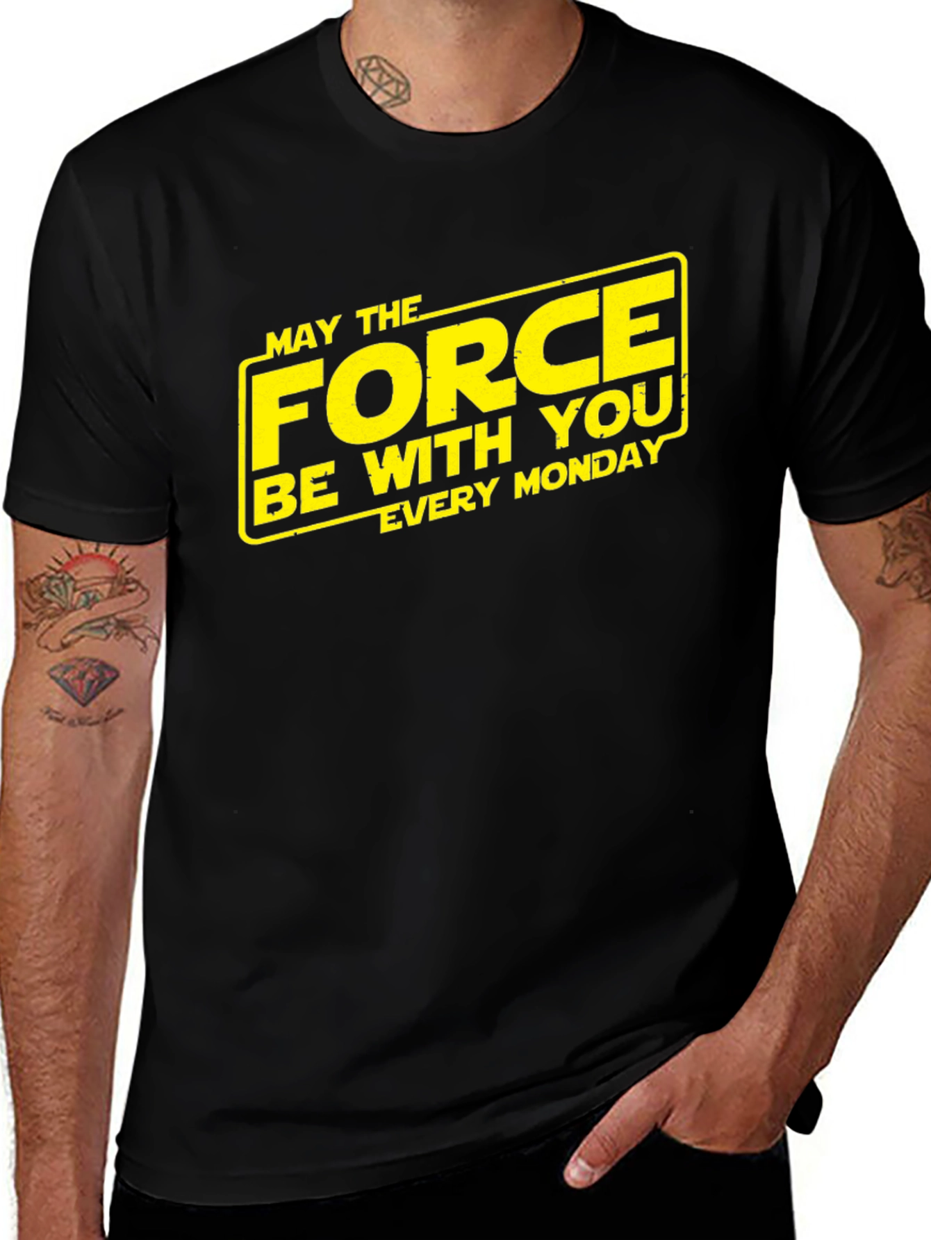 Variant 11 of May the Force Be With You Monday Black Tee