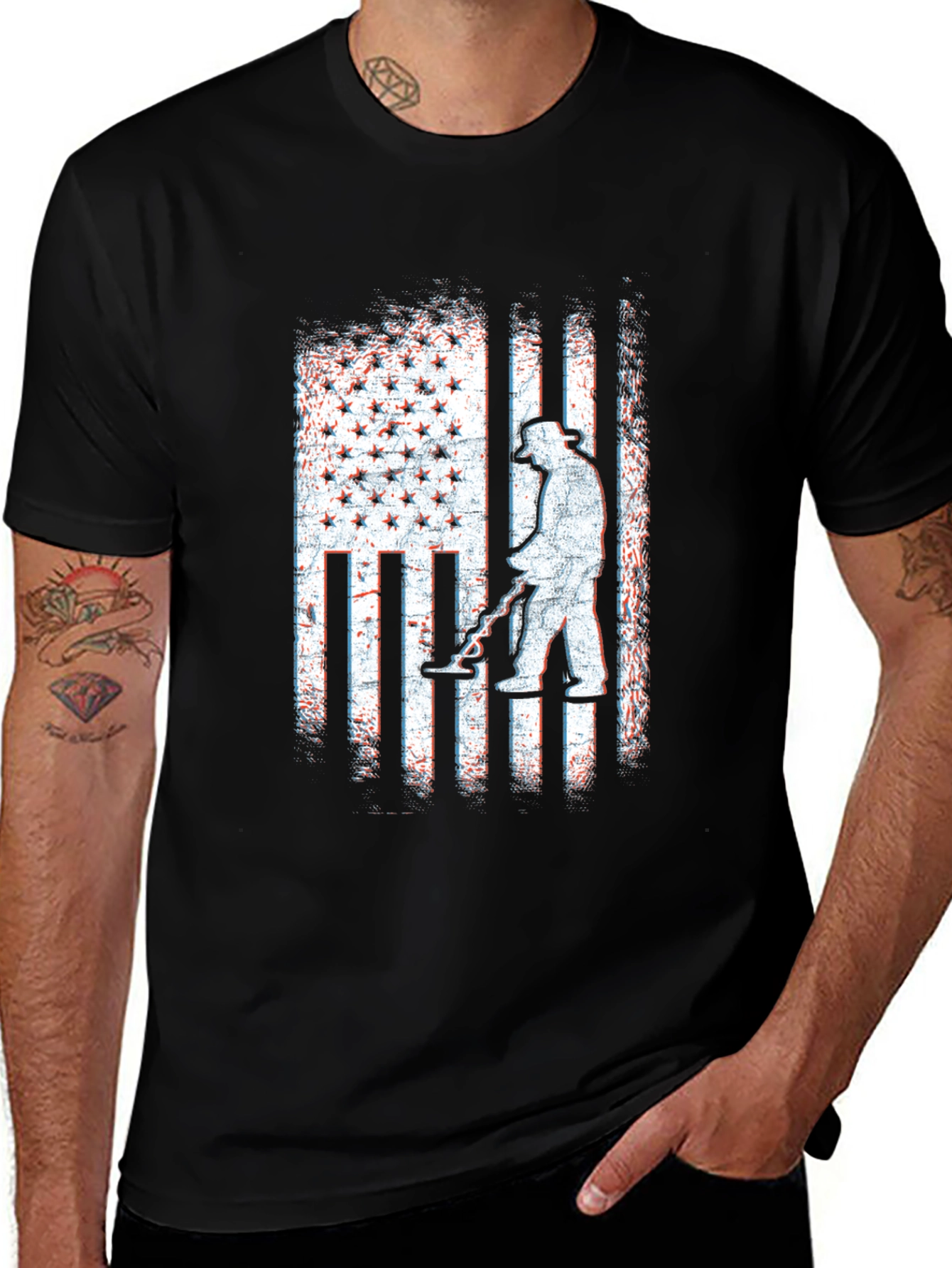 American Flag Metal Detector T-Shirt