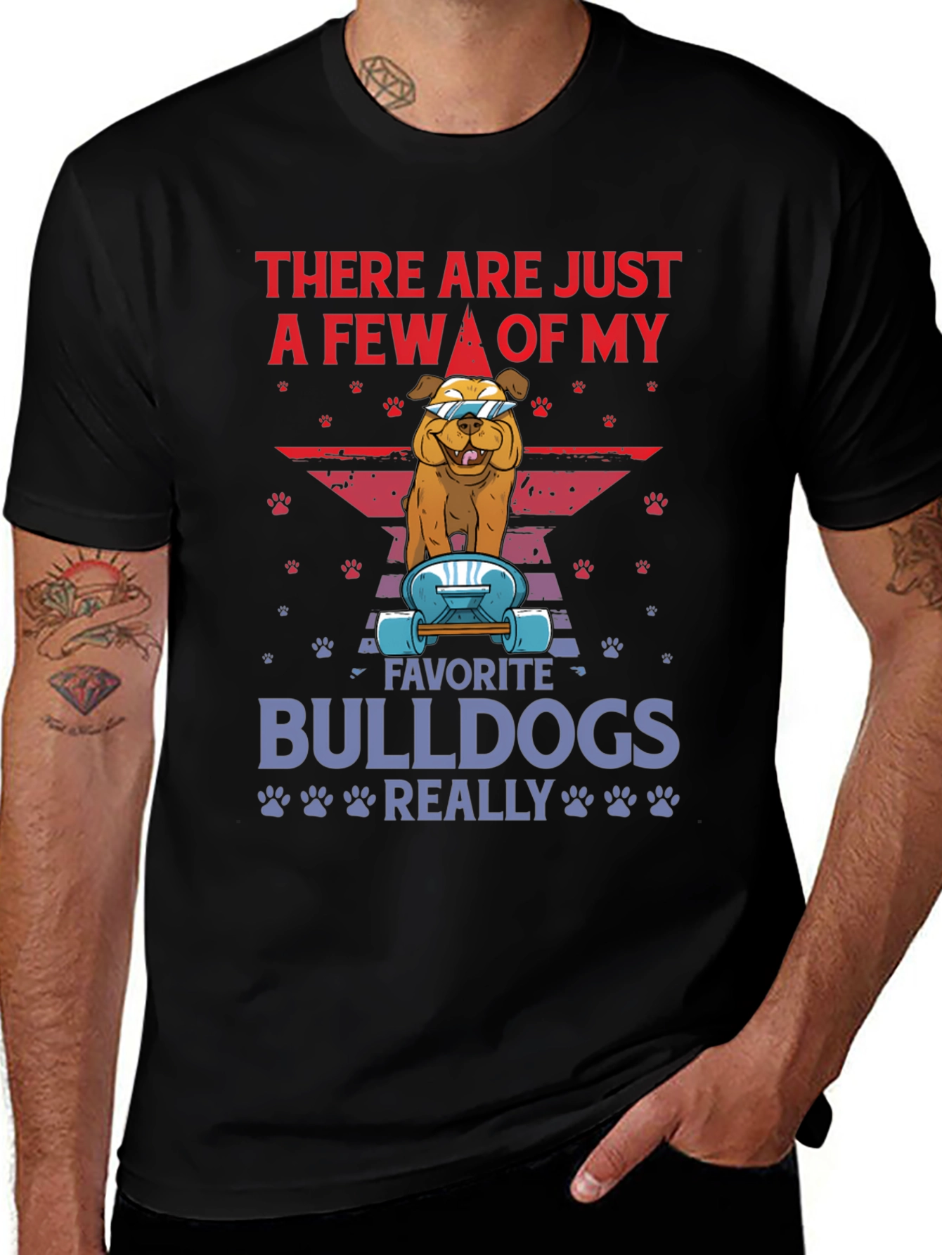 Variant 6 of Bulldog Skateboard Graphic Tee - Trendy Dog Lover Shirt