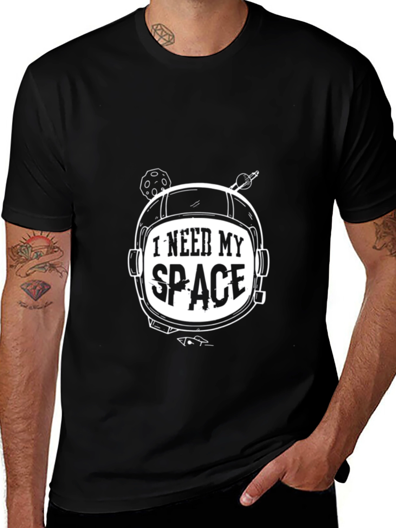 Variant 18 of I Need My Space Astronaut Helmet Graphic T-Shirt