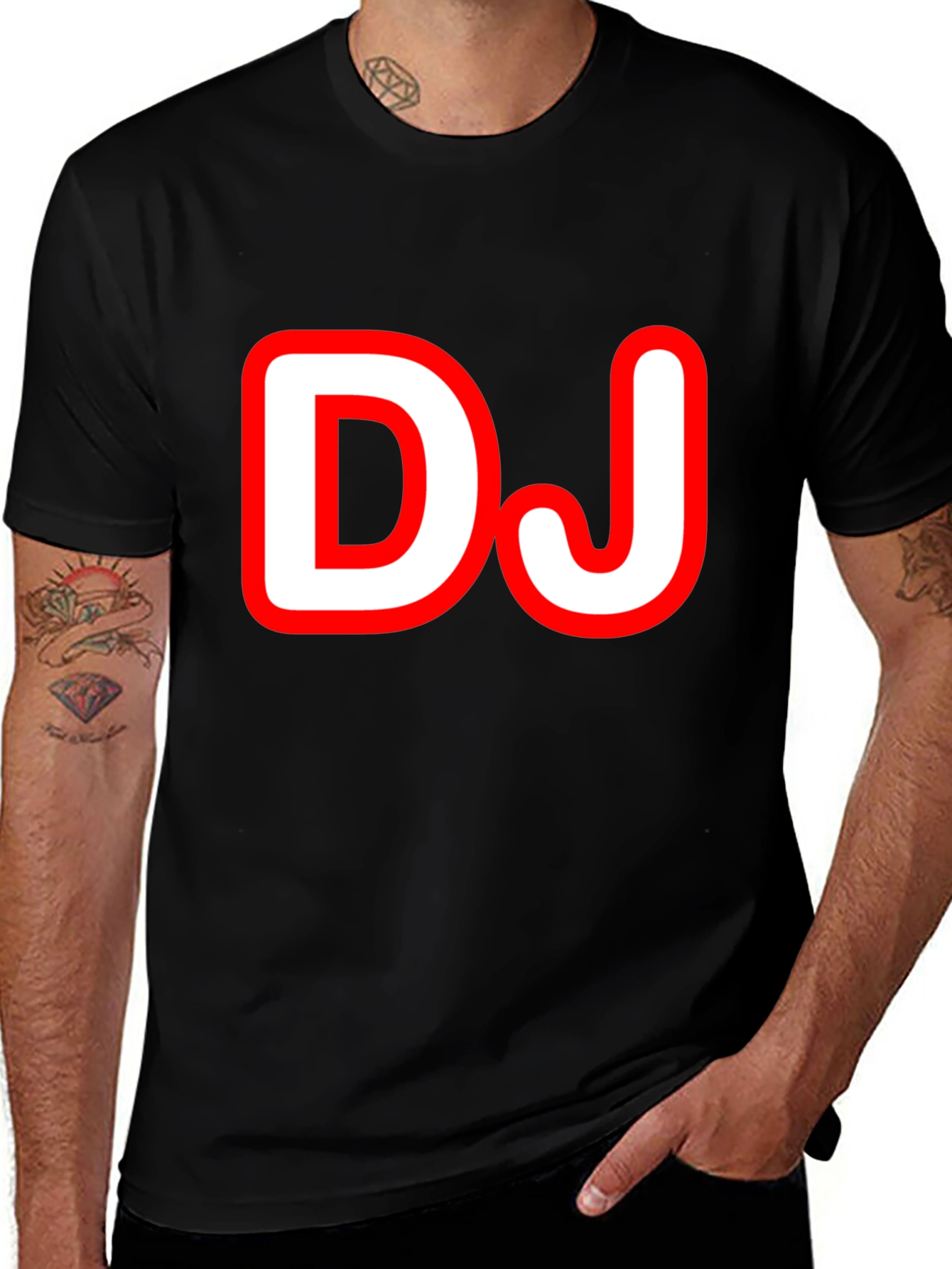 Variant 13 of DJ Graphic Tee - Black Cotton T-Shirt