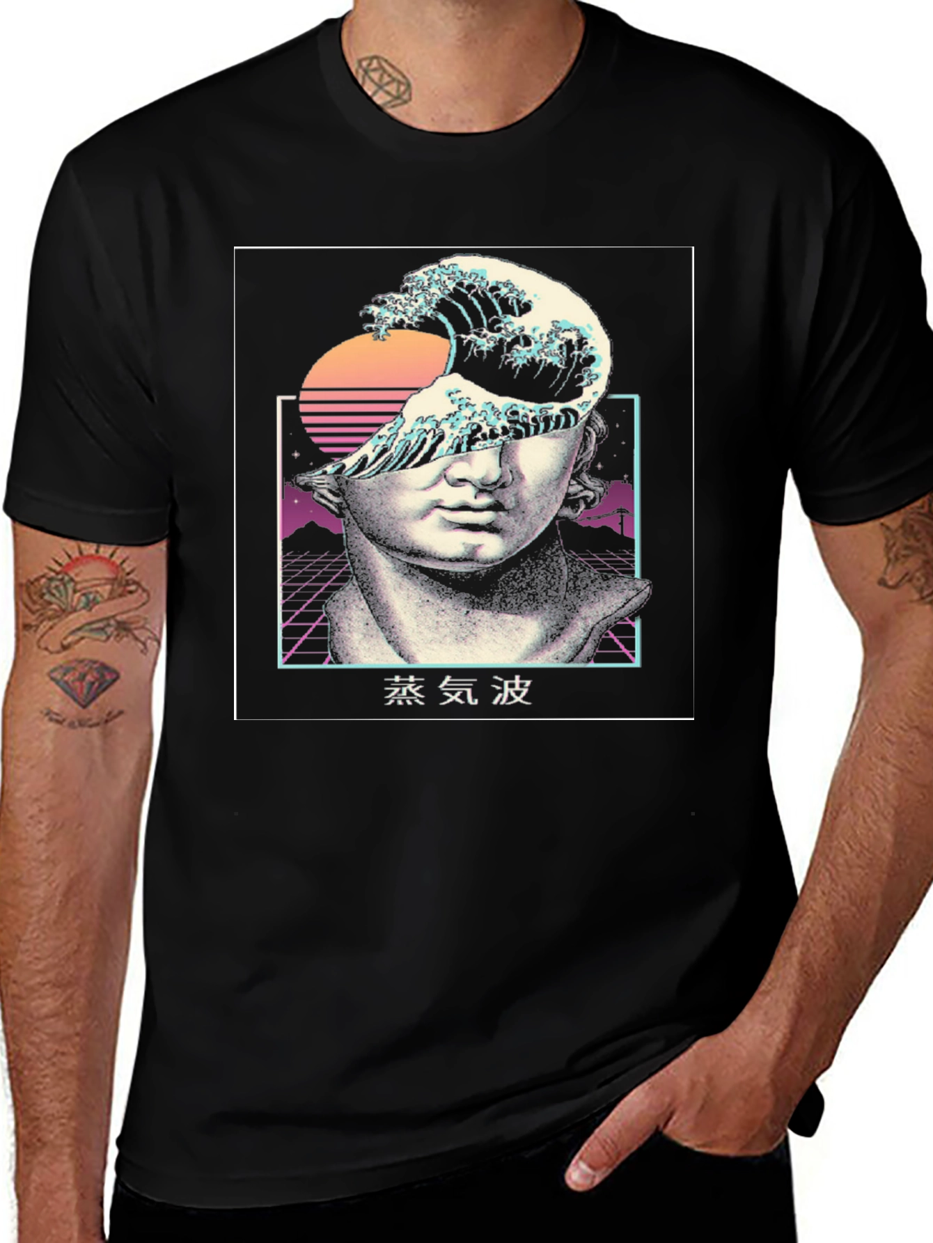 Variant 3 of Vaporwave Statue Graphic Tee