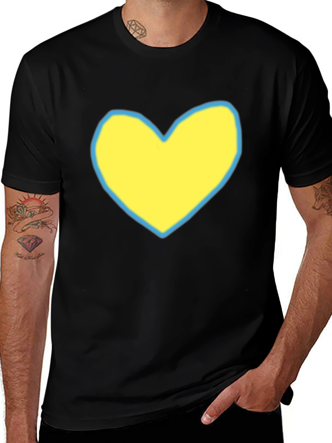 Variant 26 of Heart Graphic Black T-Shirt