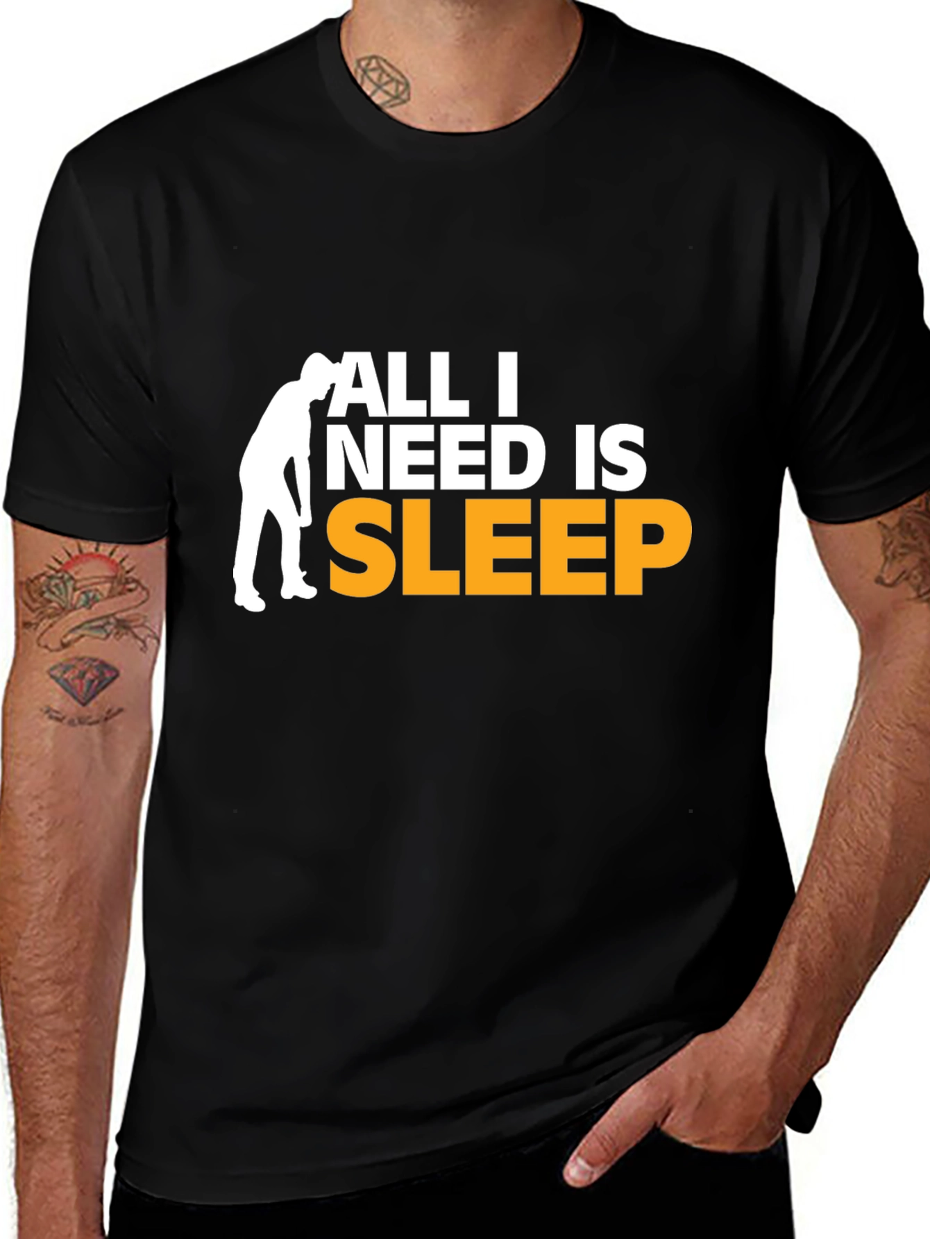 Variant 29 of All I Need Is Sleep Graphic Tee - Black