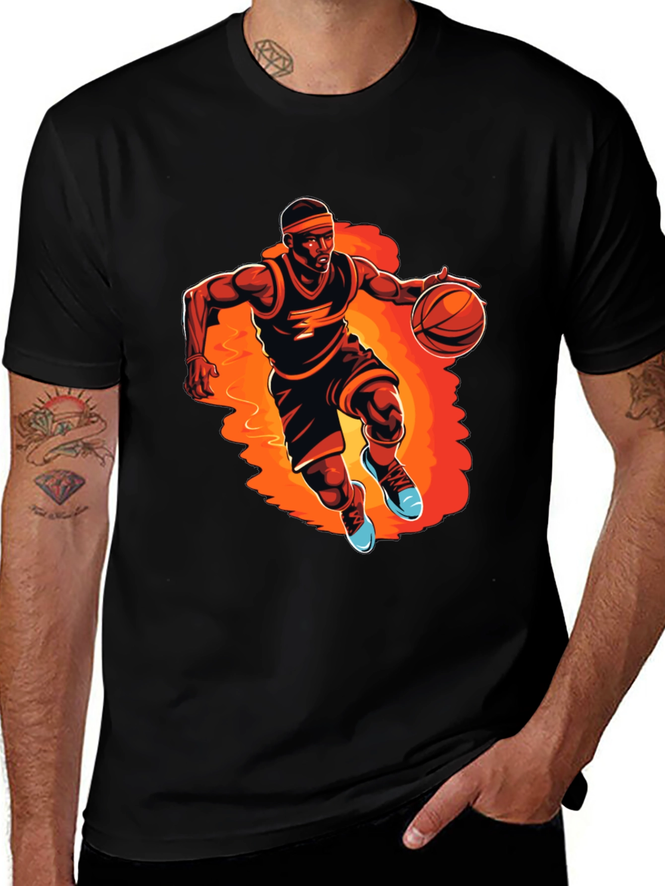 Variant 25 of Basketball Player Graphic Tee - Black