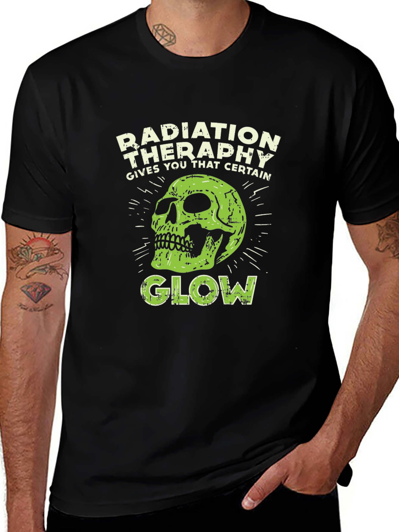 Variant 26 of Radiation Therapy Skull Graphic T-Shirt