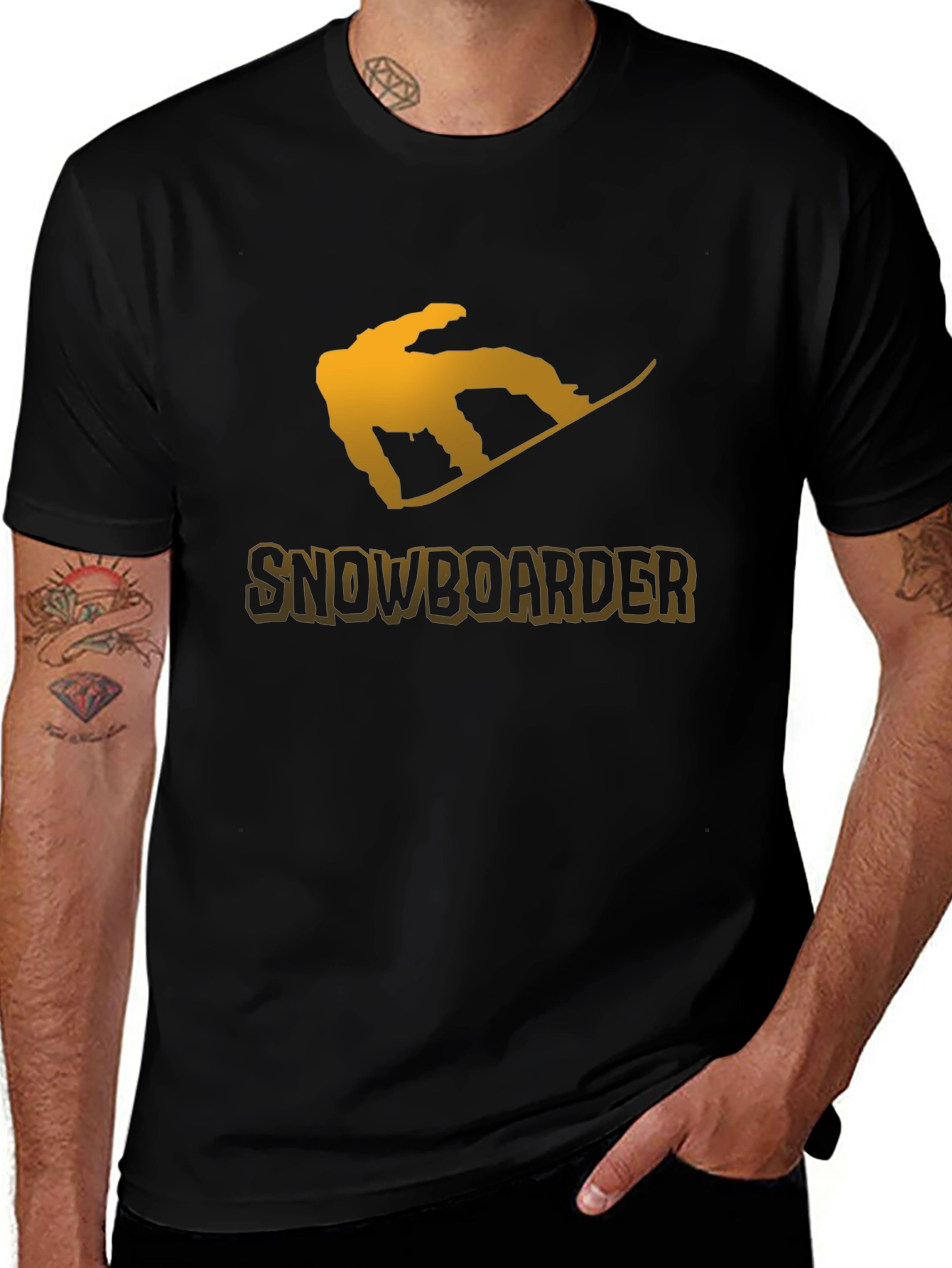 Variant 23 of Snowboarder Graphic Tee - Black