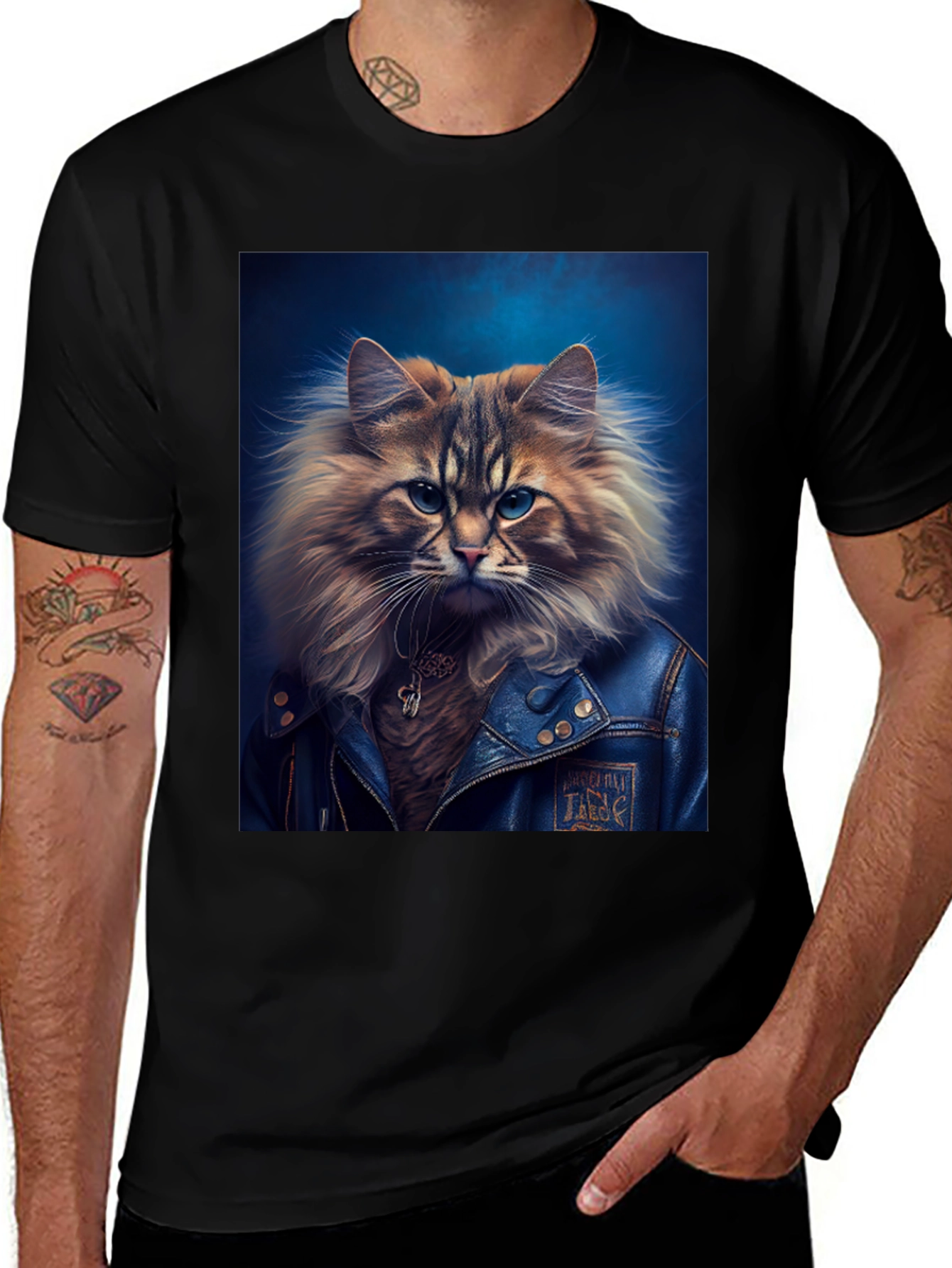Variant 15 of Cat Biker T-Shirt - Cool Graphic Tee