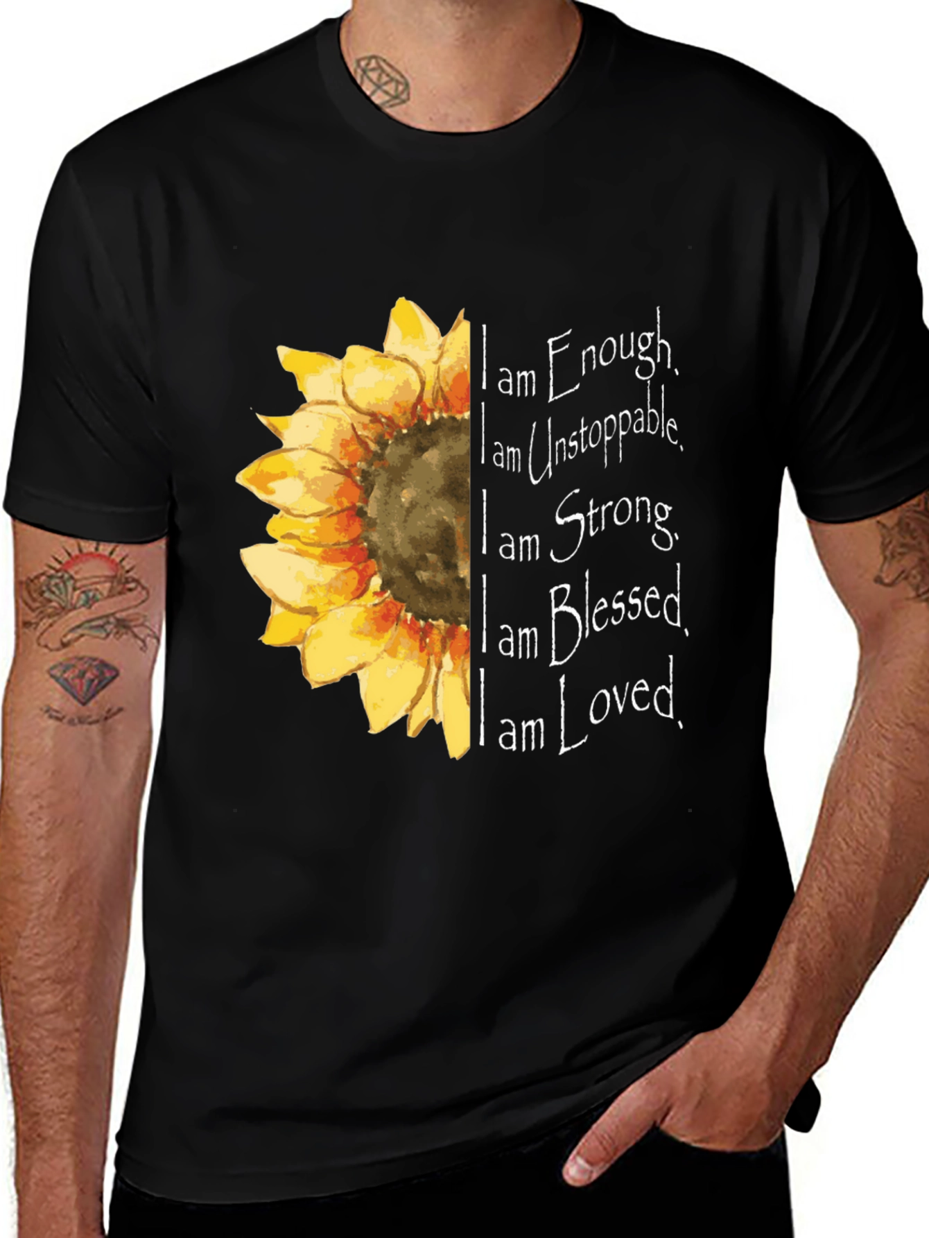 Variant 7 of Sunflower Inspirational T-Shirt - Enough, Unstoppable, Strong