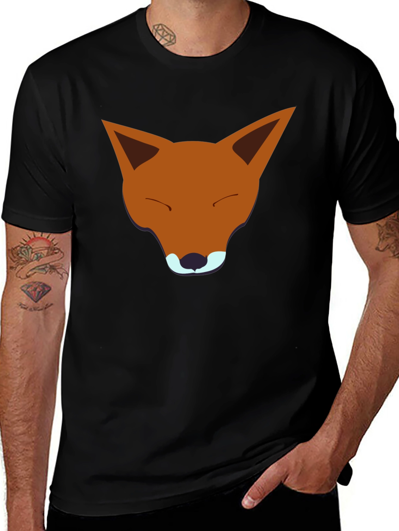 Variant 27 of Fox Face Graphic T-Shirt - Soft & Stylish