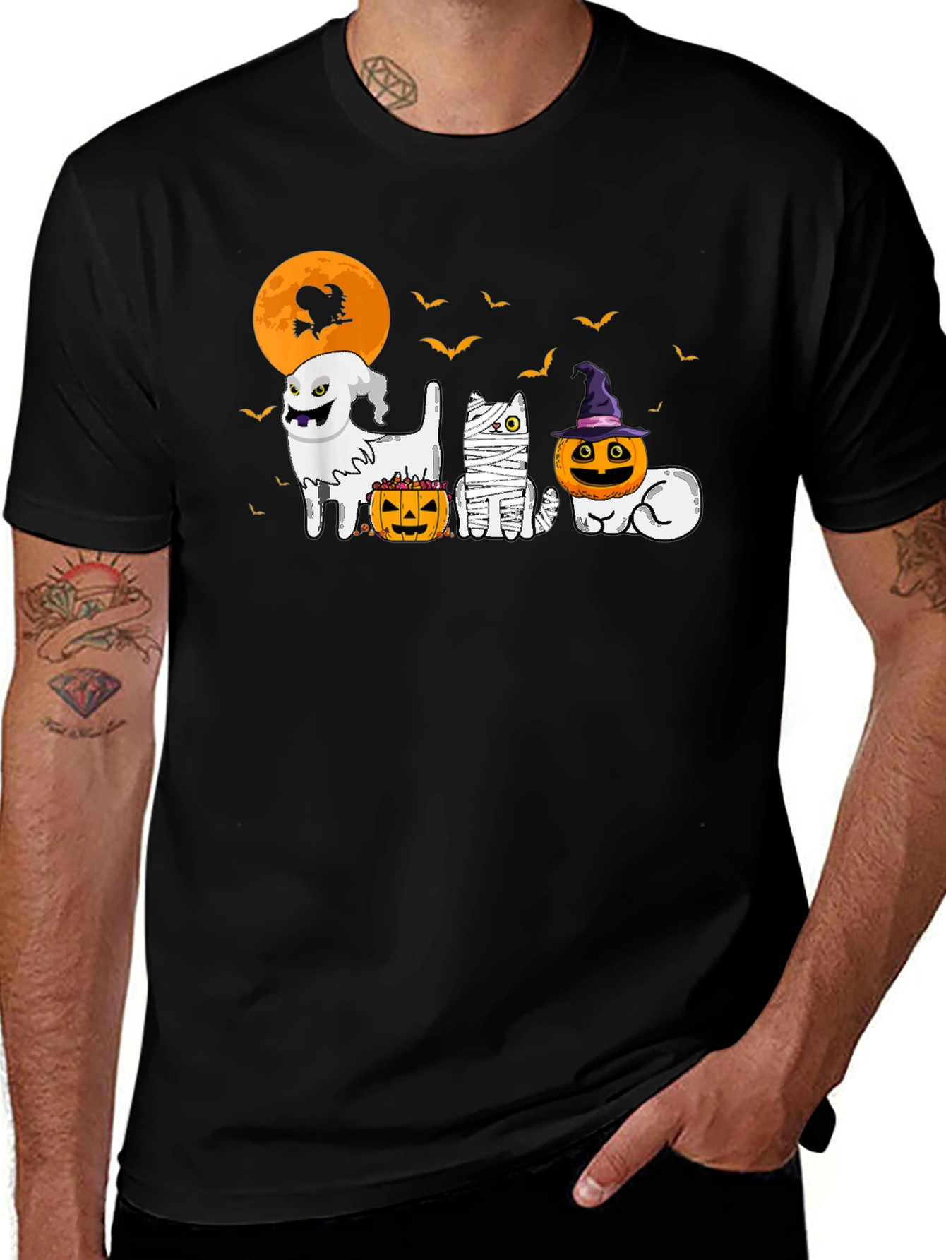 Halloween Cats & Dogs Graphic Tee