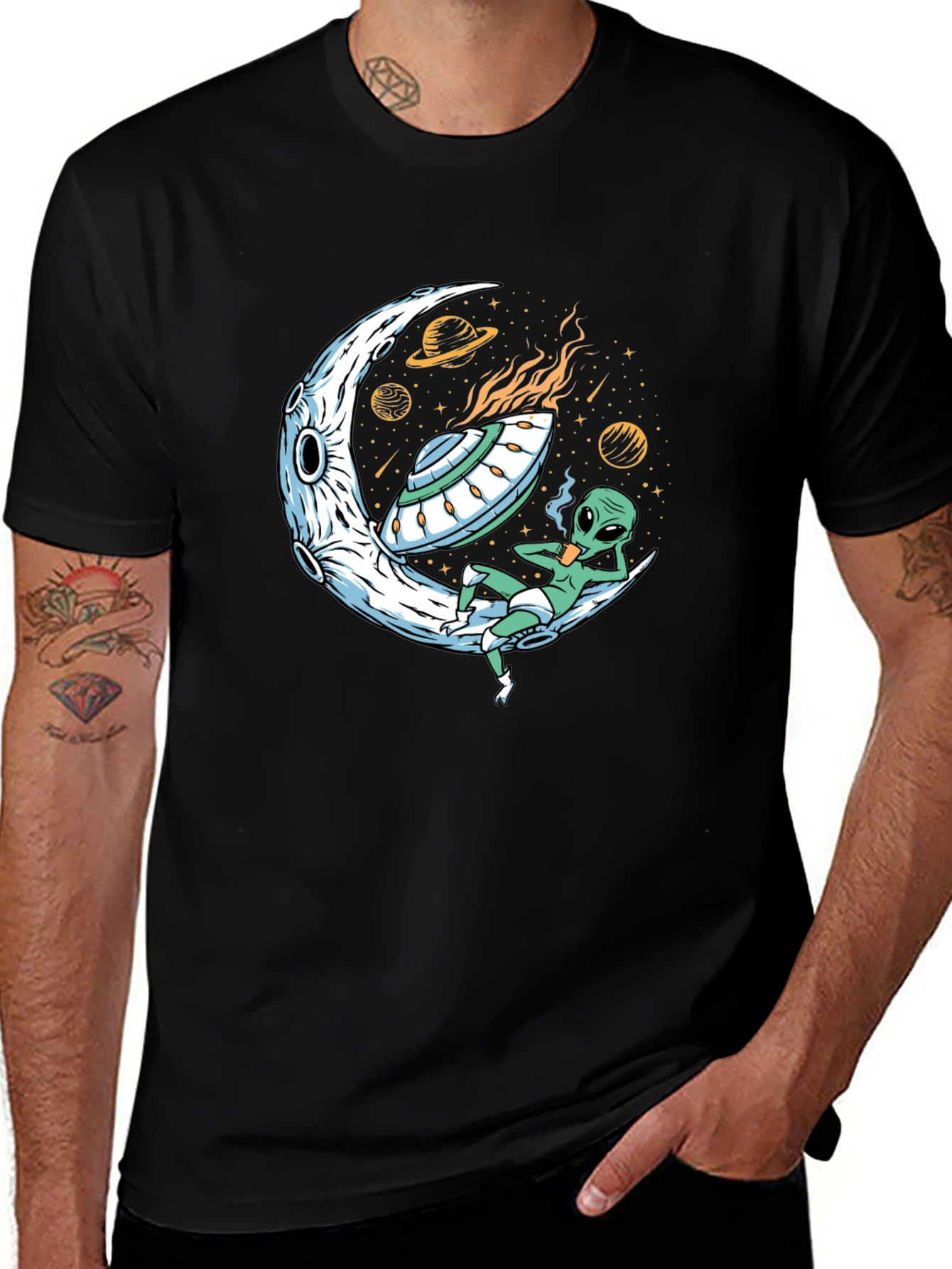 Variant 10 of Cosmic Alien T-Shirt - Moon Landing Apparel