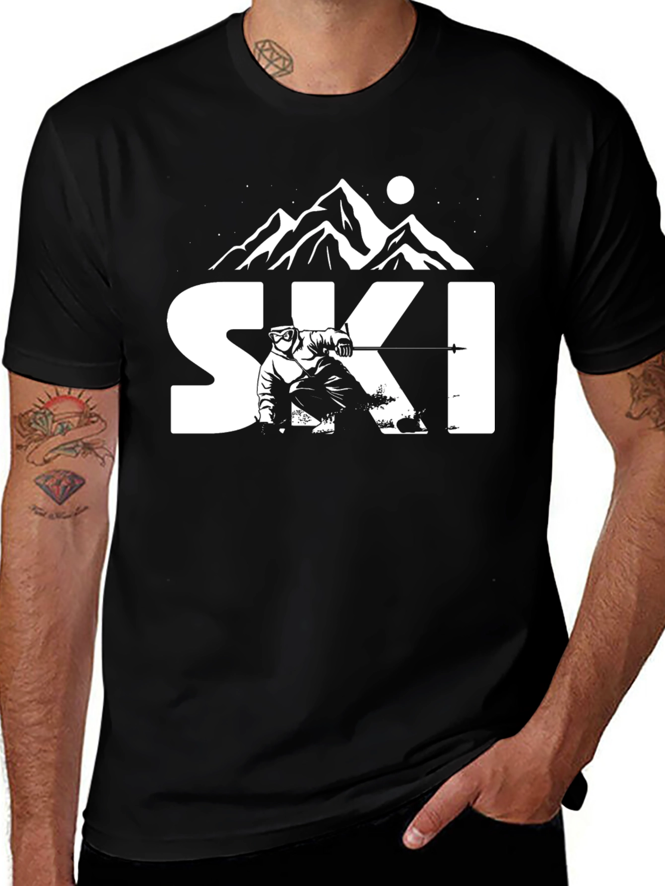 Black Ski Graphic T-Shirt