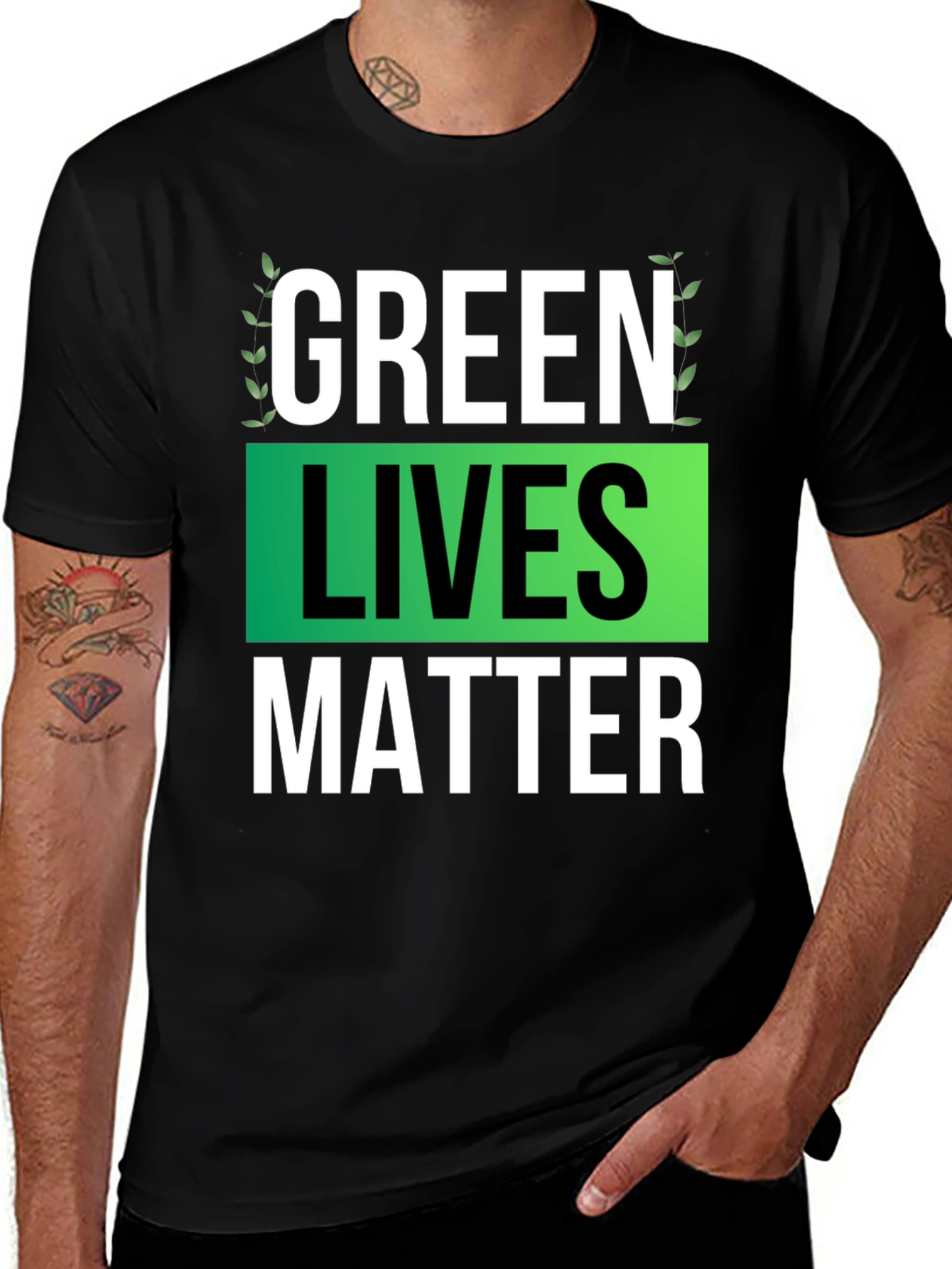 Variant 13 of Green Lives Matter Graphic Tee - Eco Friendly Statement Shirt
