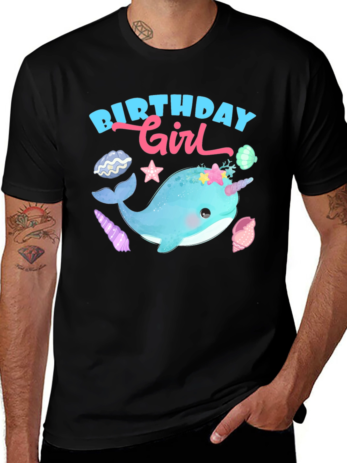 Variant 11 of Birthday Girl Narwhal T-Shirt