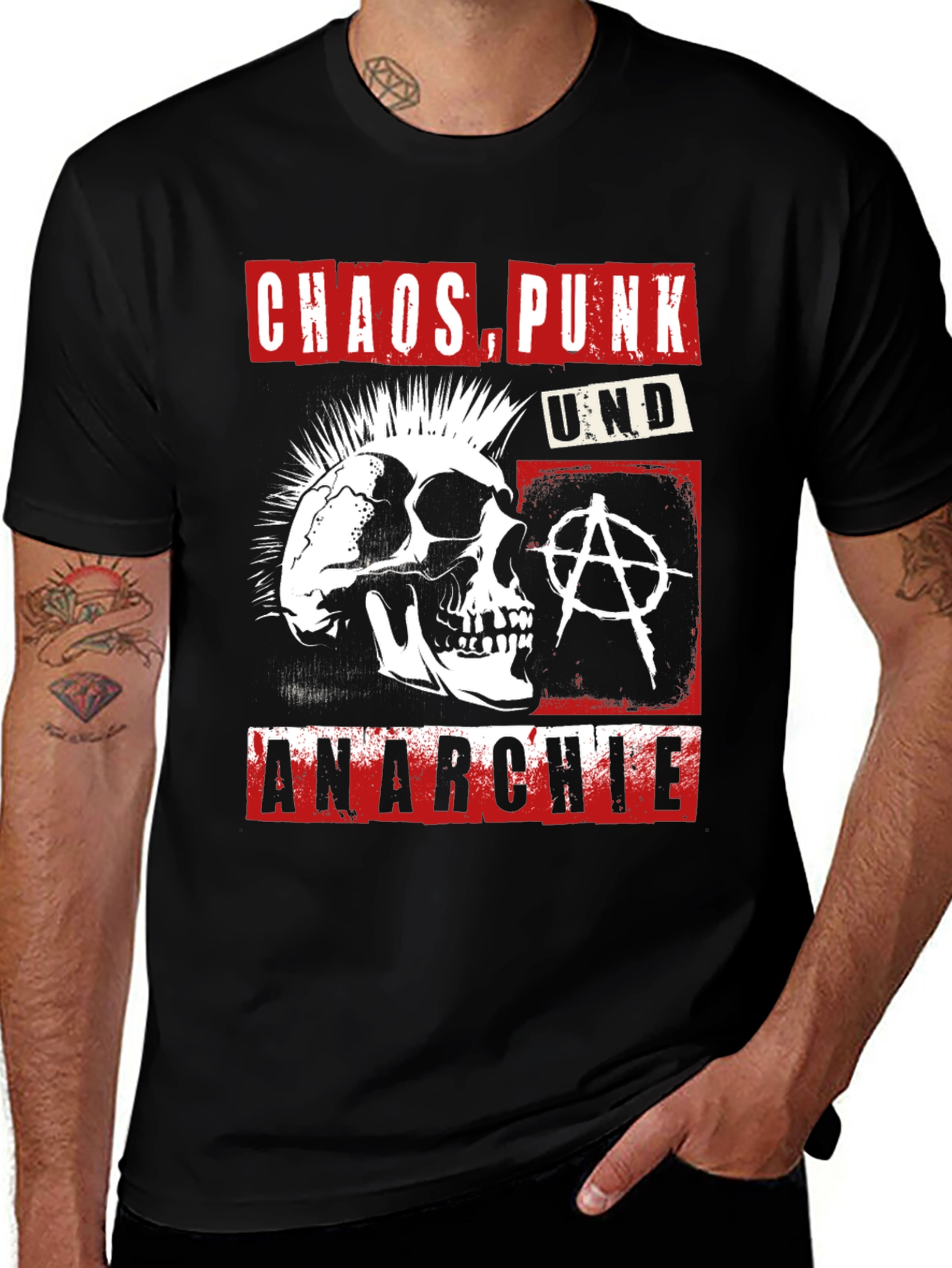 Variant 24 of Chaos Punk Anarchie Skull Graphic T-Shirt
