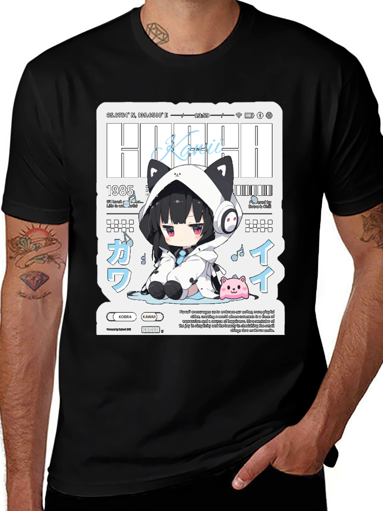 Variant 17 of Kawaii Anime Girl Graphic T-Shirt - Unisex