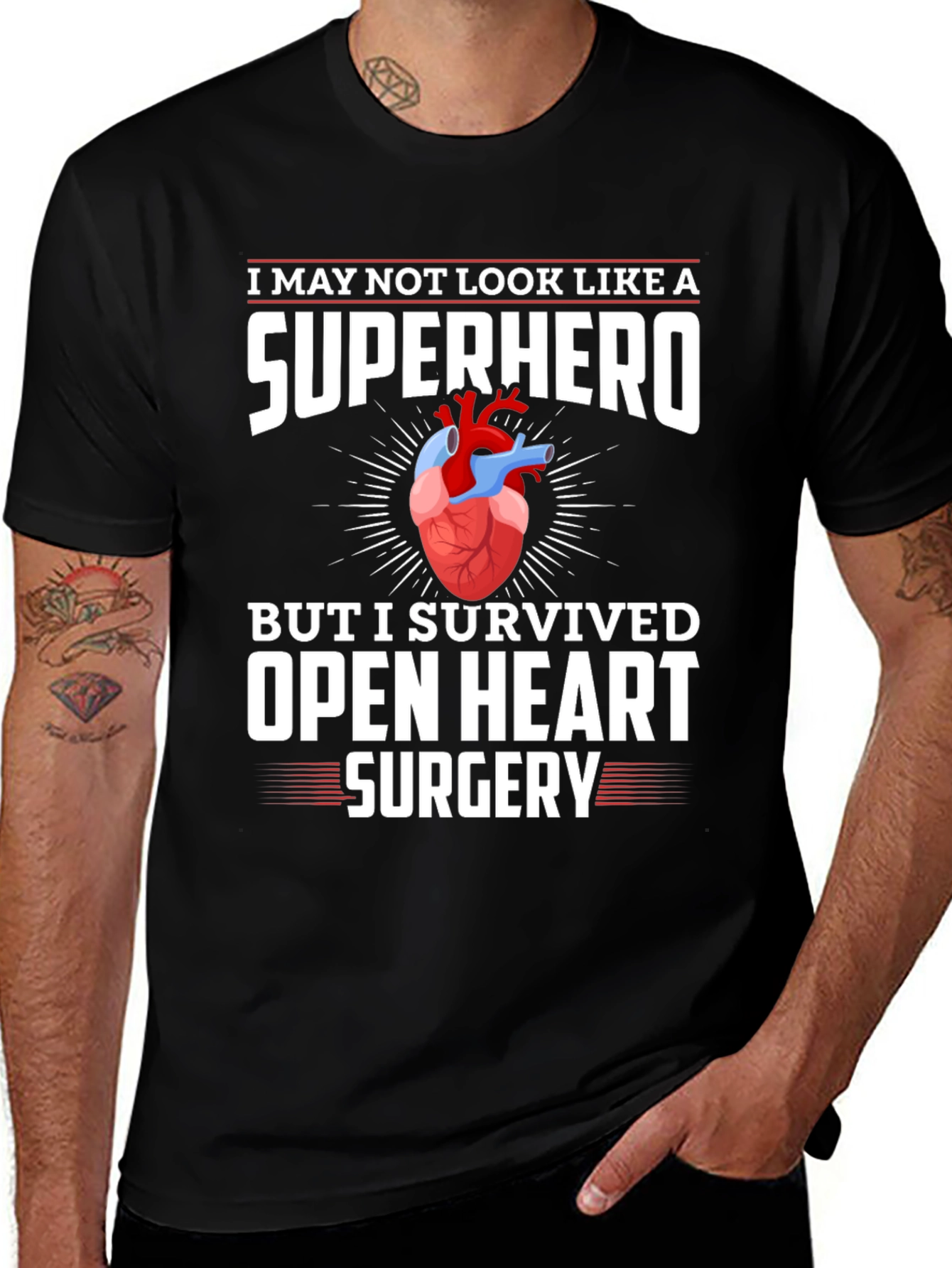 Variant 24 of Superhero Heart Surgery Survivor T-Shirt