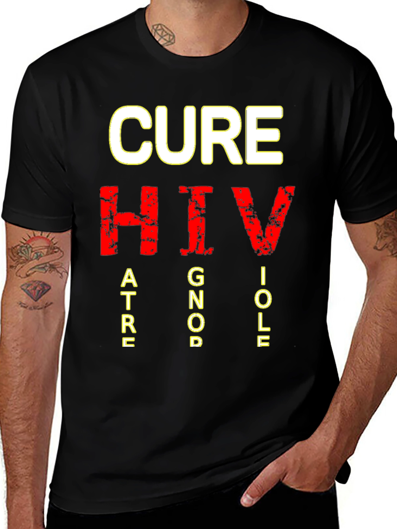 Variant 3 of CURE HIV T-Shirt - Bold Statement Tee