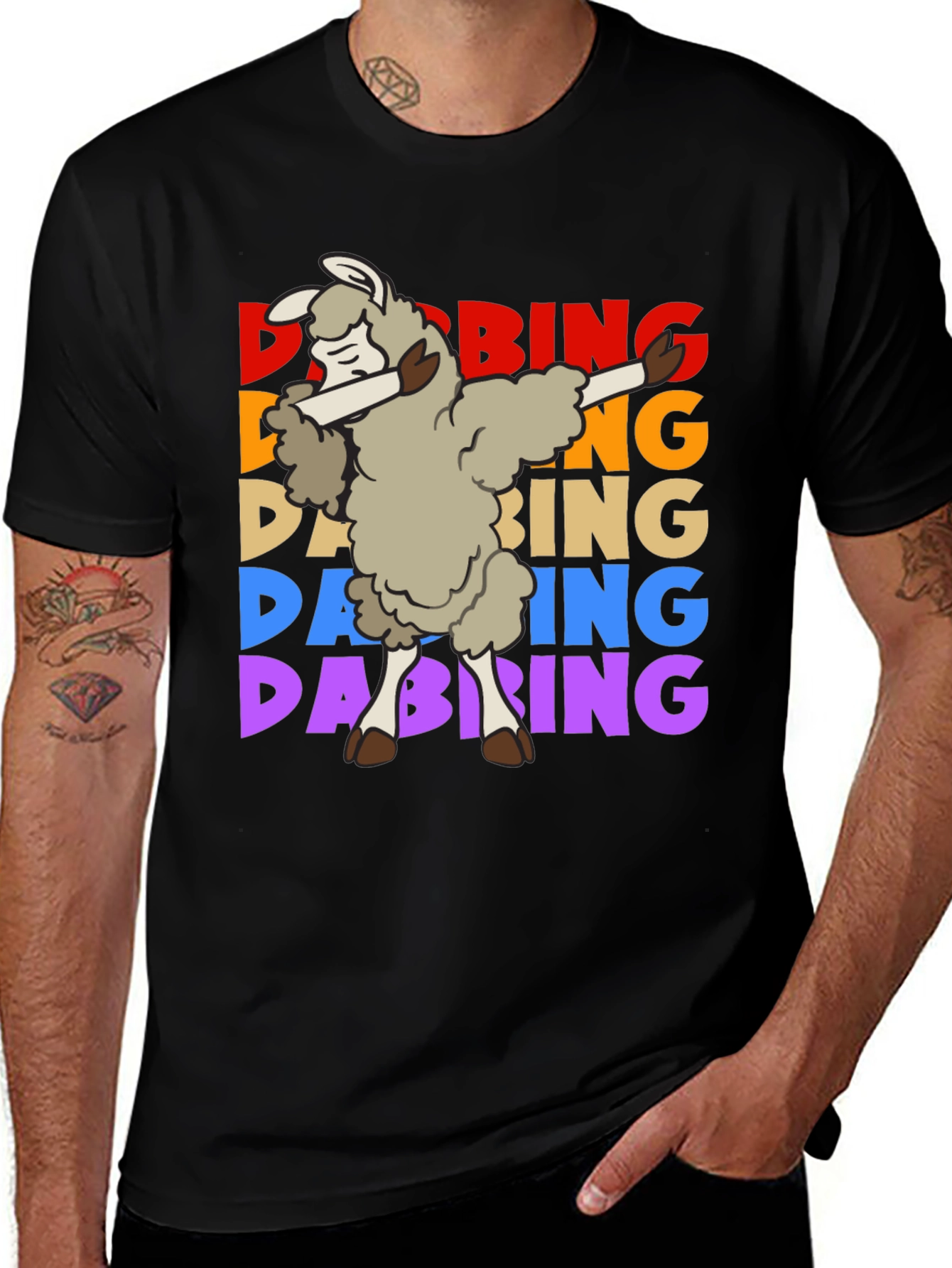 Variant 12 of Dabbing Llama Graphic Tee - Trendy Animal Lover's Shirt