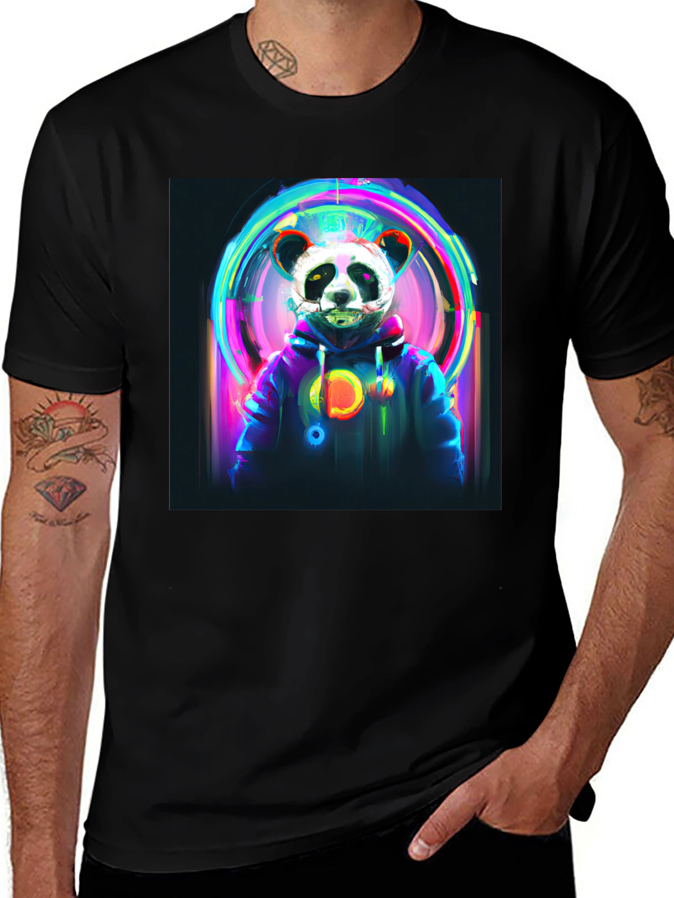 Variant 6 of Cyberpunk Panda Graphic T-Shirt