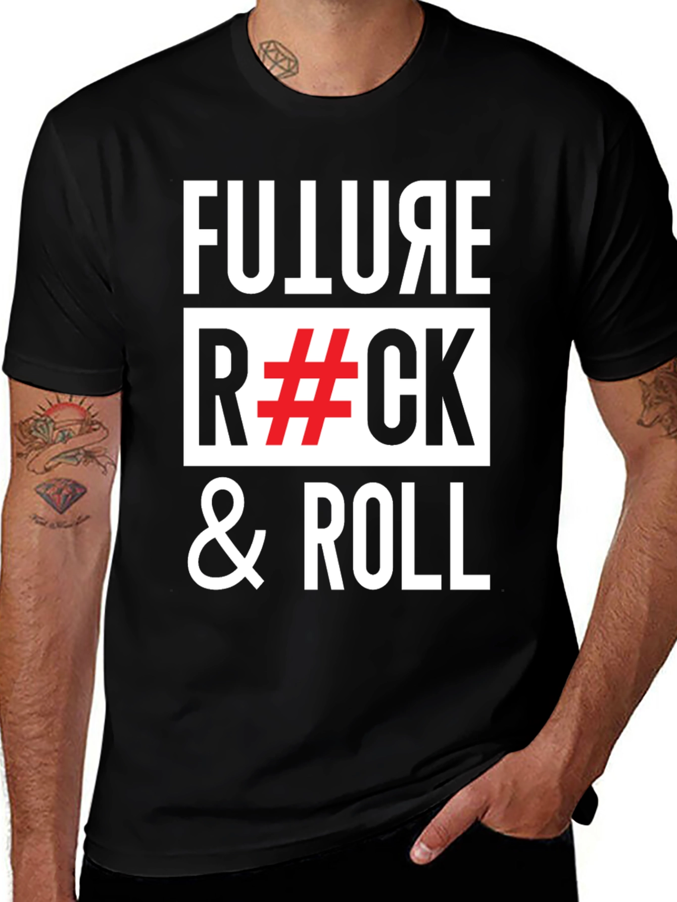 Variant 12 of Future Rock & Roll Graphic Tee - Black