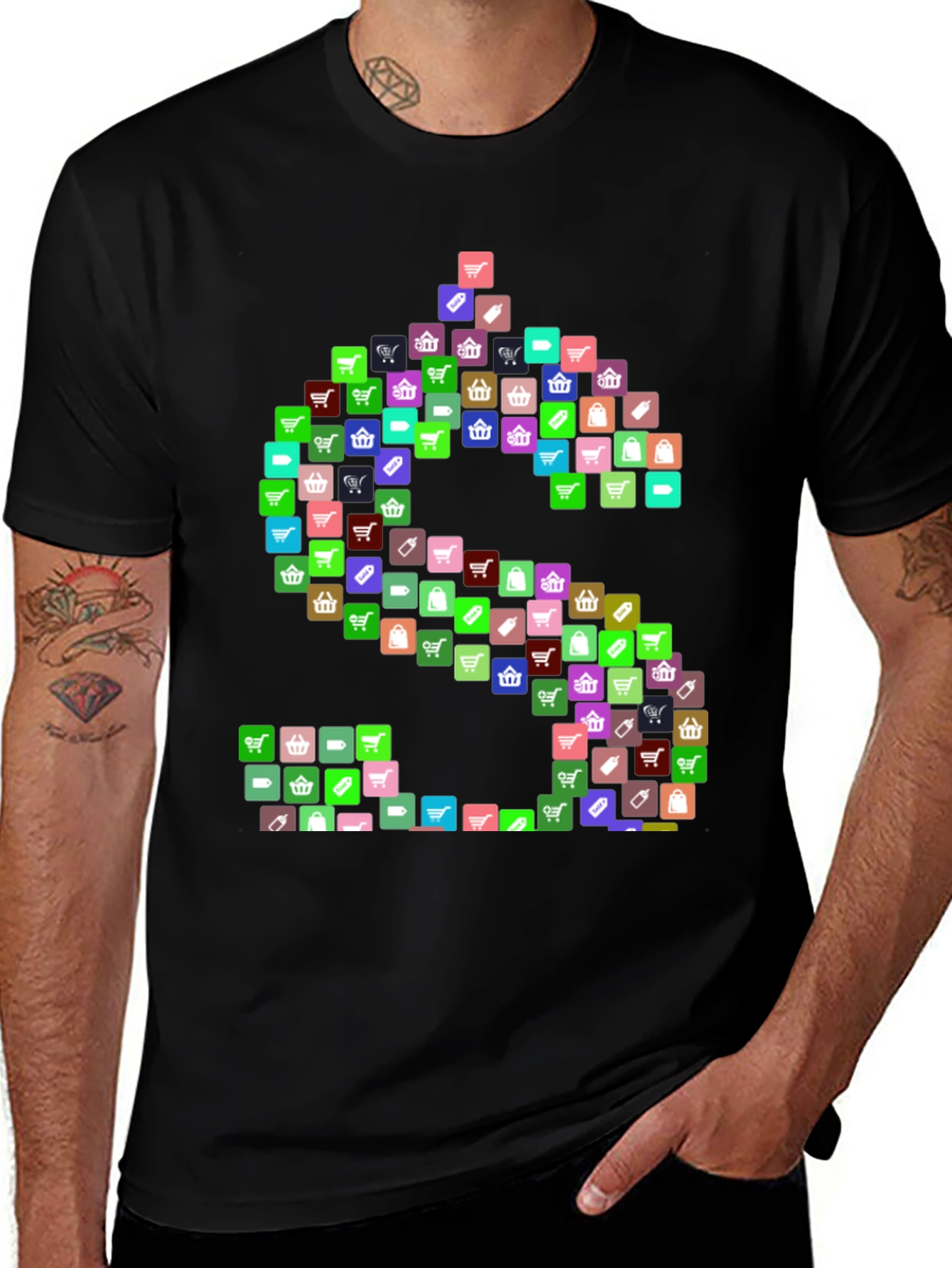 Variant 28 of Shopping Icon Dollar Sign Graphic T-Shirt