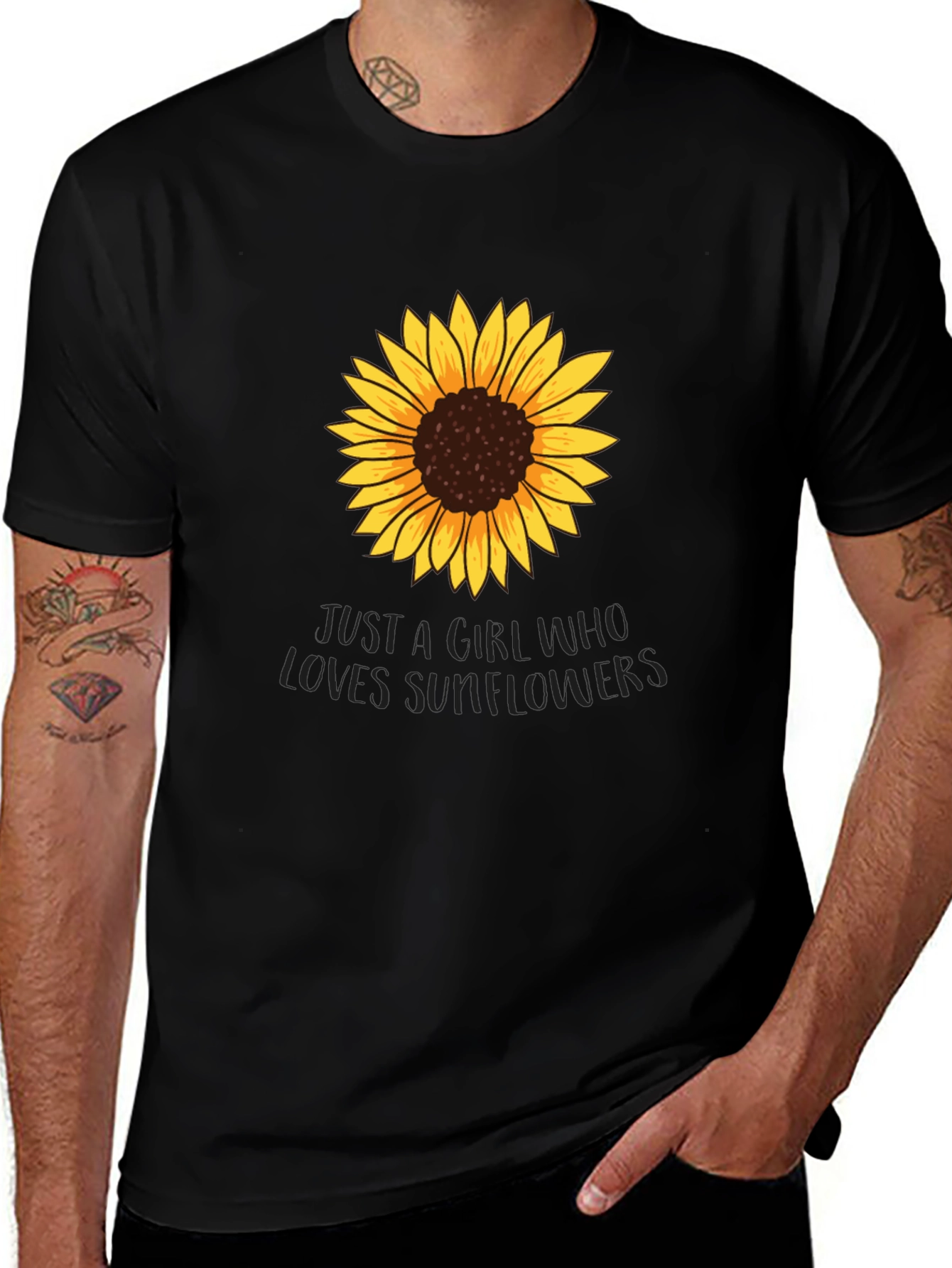 Variant 16 of Sunflower Lover Graphic Tee - Black Unisex T-Shirt