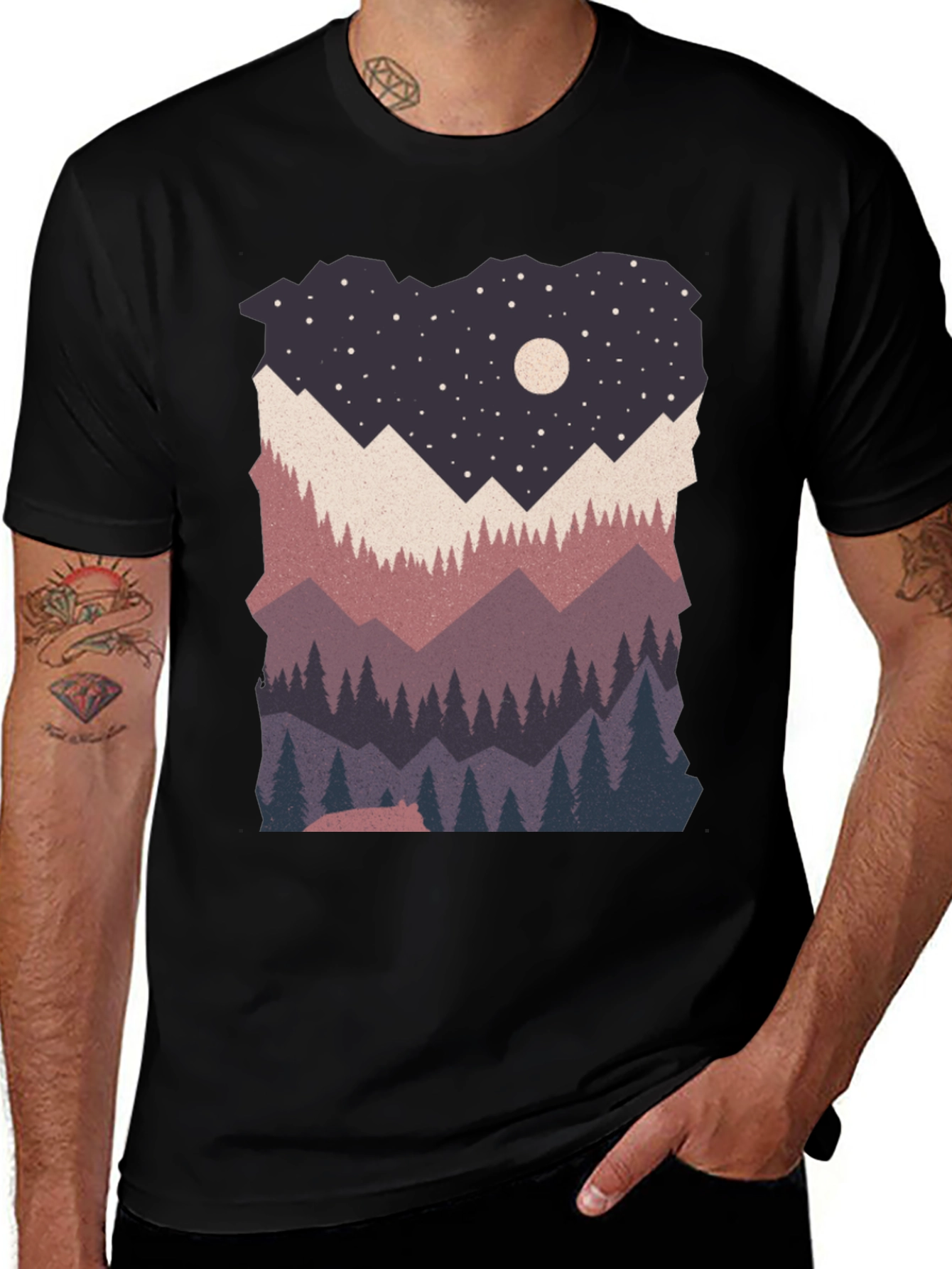 Variant 11 of Night Sky Mountain Graphic T-Shirt