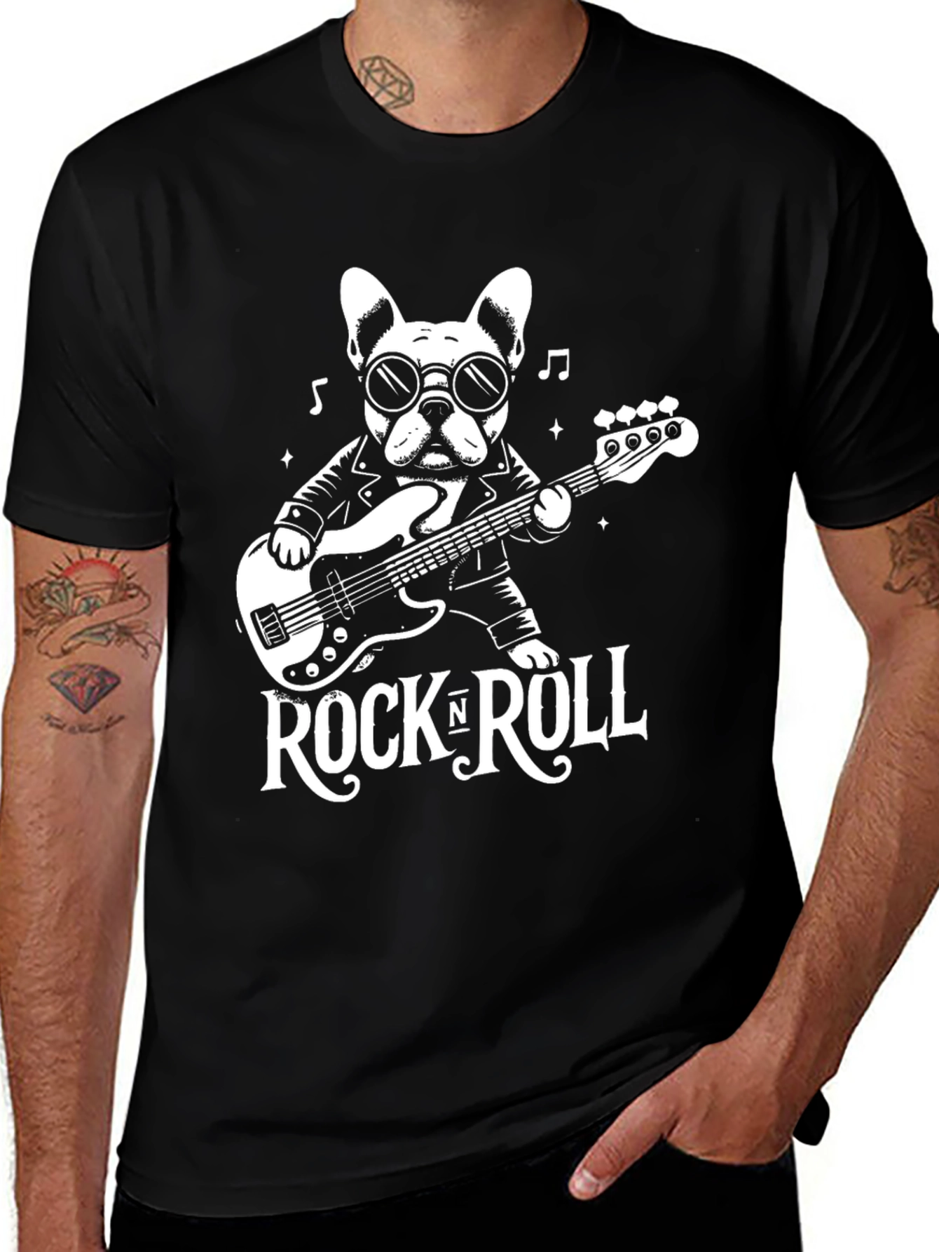 Rock and Roll Dog Graphic Tee