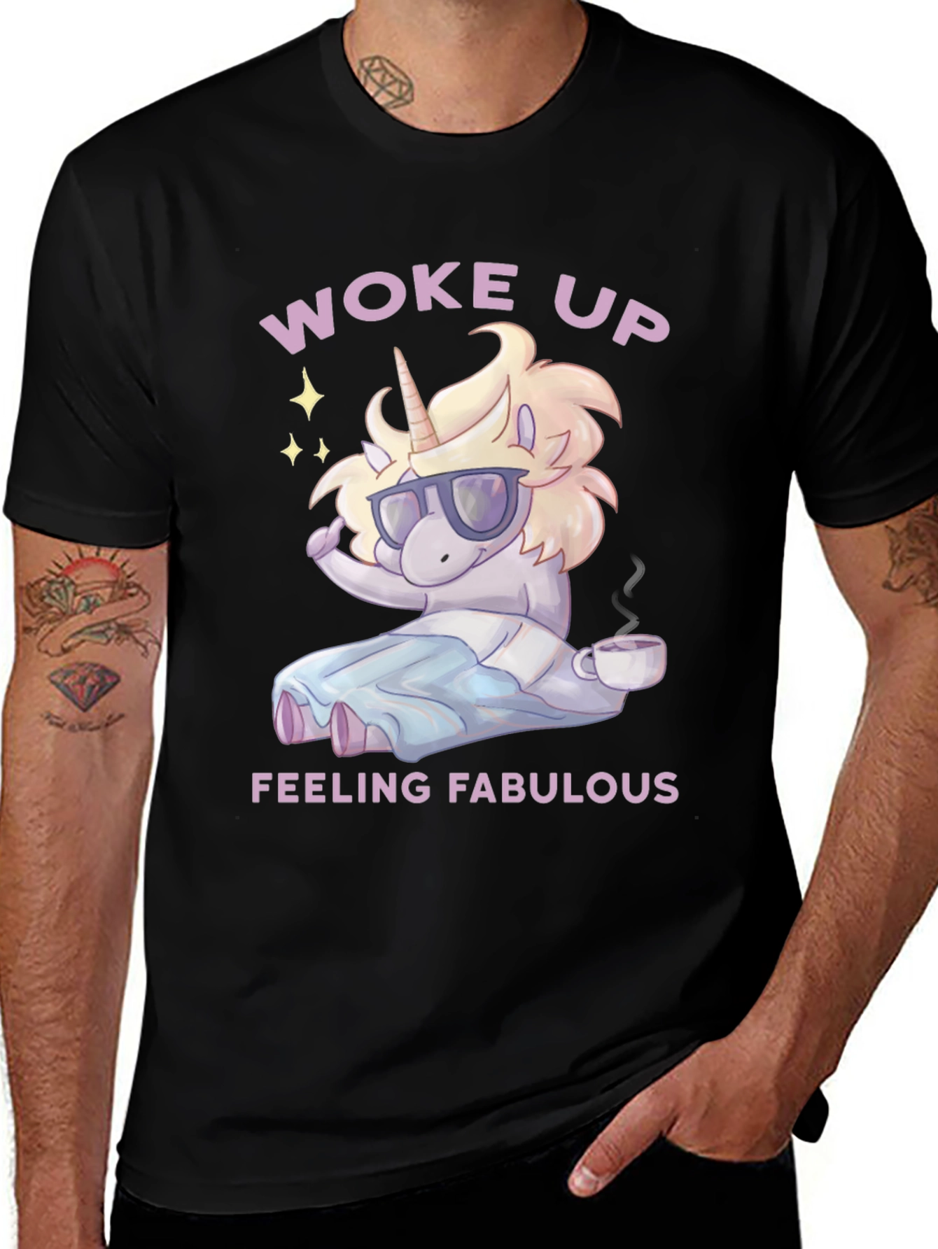Variant 22 of Woke Up Feeling Fabulous Unicorn Graphic Tee