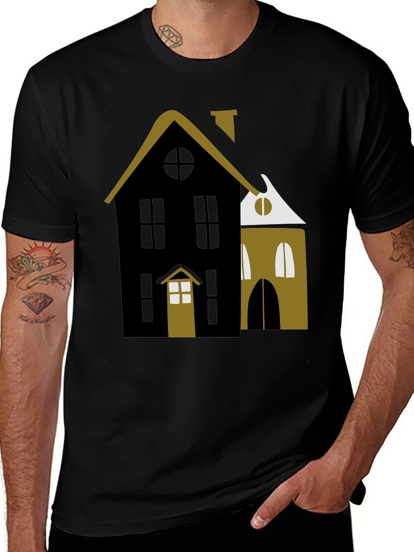 Whimsical House Graphic T-Shirt