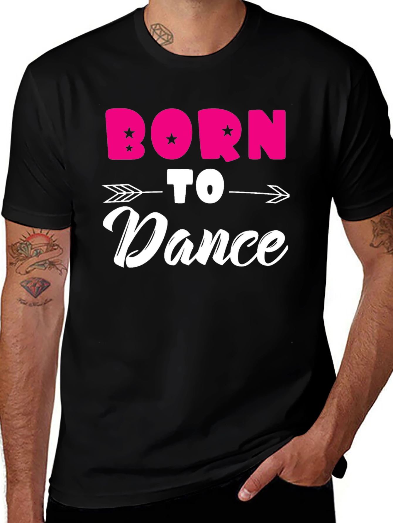 Variant 4 of Born to Dance Black Graphic Tee Shirt