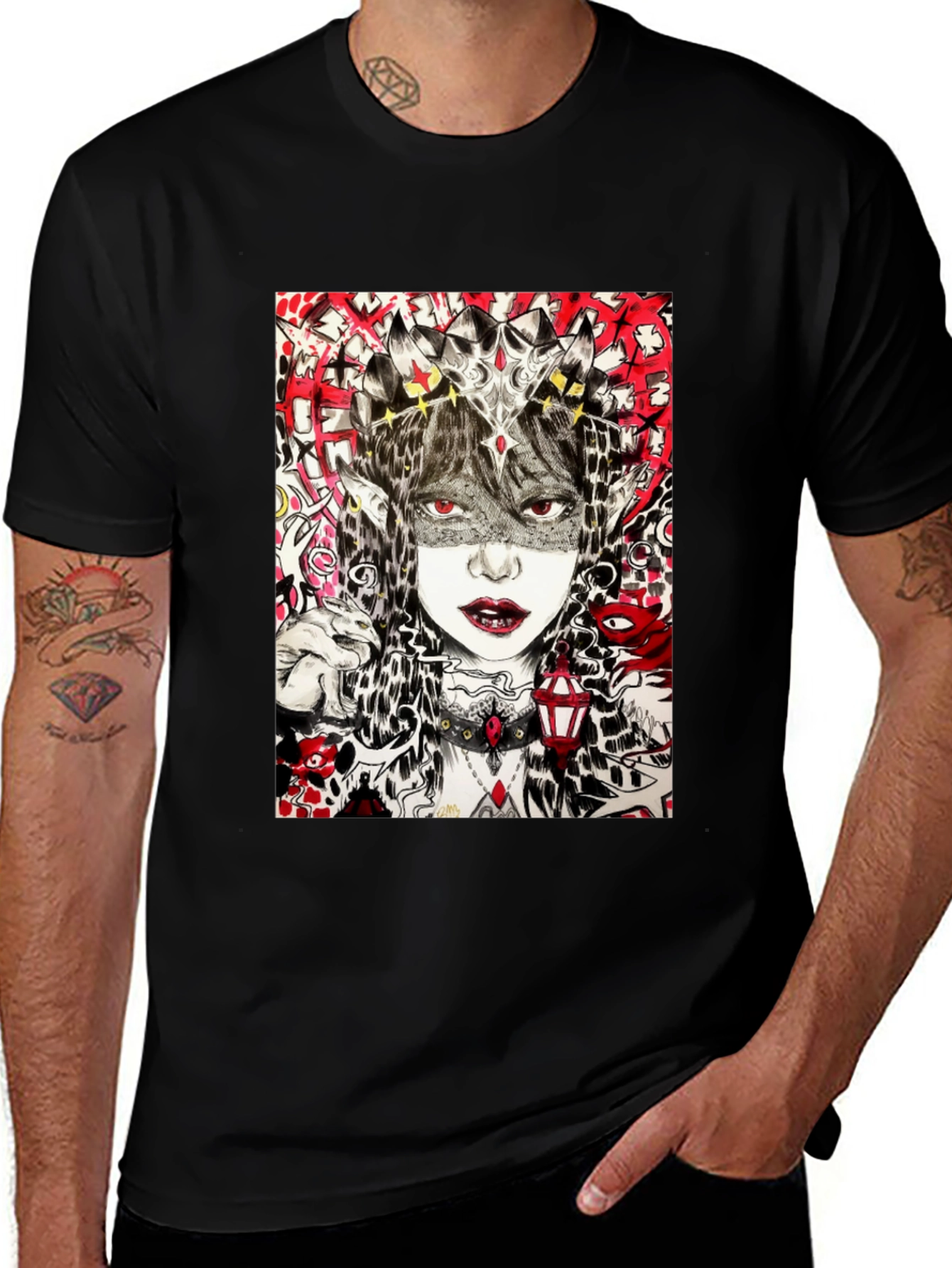 Variant 12 of Edgy Graphic Tee - Black T-Shirt