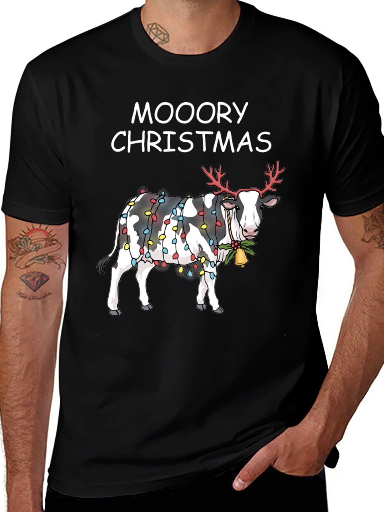 Moory Christmas Cow Graphic Tee