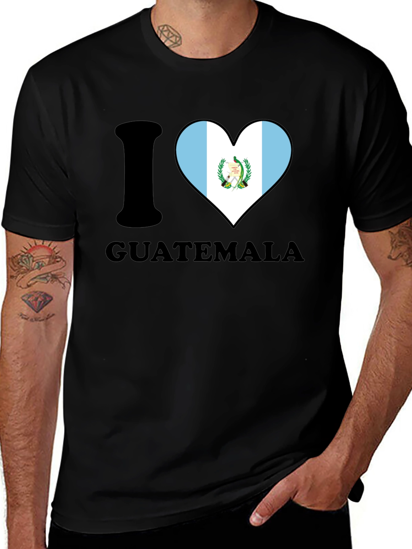 Variant 8 of I Heart Guatemala T-Shirt - Men's Black Tee