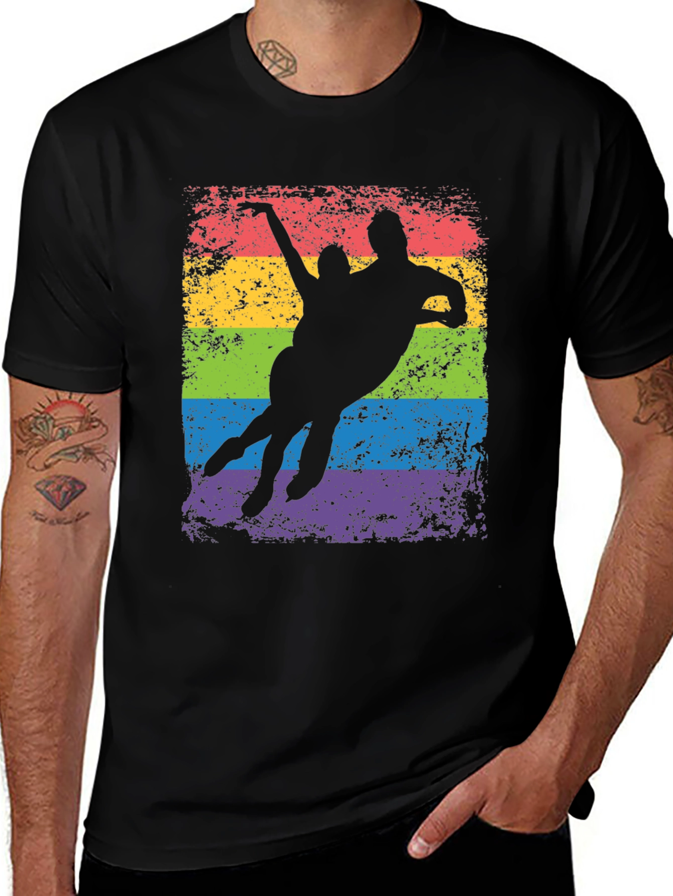 Variant 6 of LGBT Pride Silhouette Graphic T-Shirt