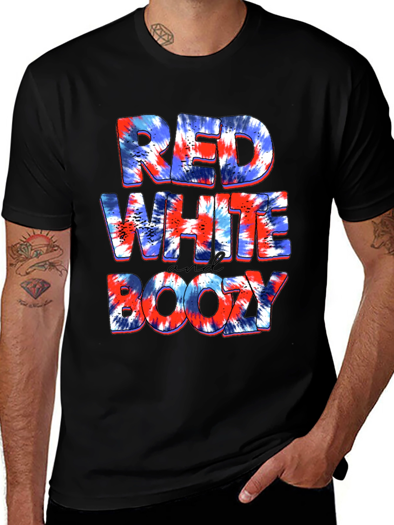 Variant 7 of Red White and Boozy Tie Dye Graphic Tee