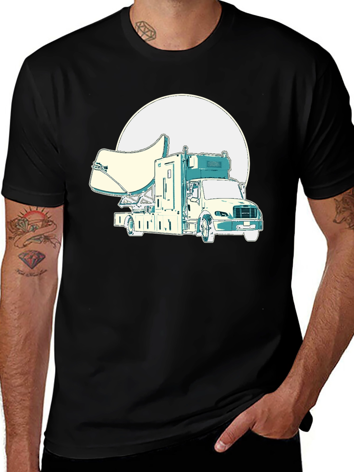 Variant 18 of Satellite Truck Graphic T-Shirt - Novelty Tee