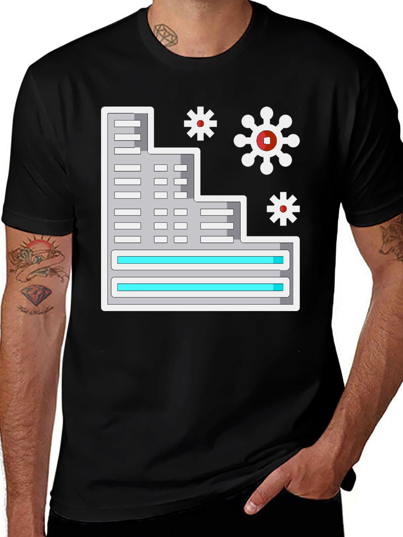 Variant 21 of Futuristic Cityscape Graphic T-Shirt