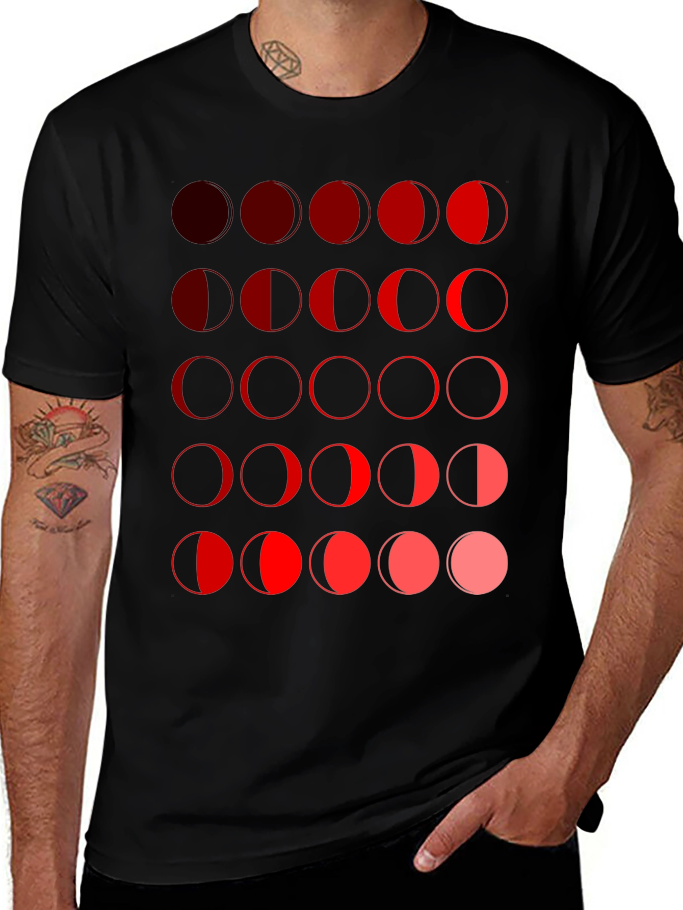 Variant 24 of Moon Phase Graphic Tee - Black Unisex T-Shirt