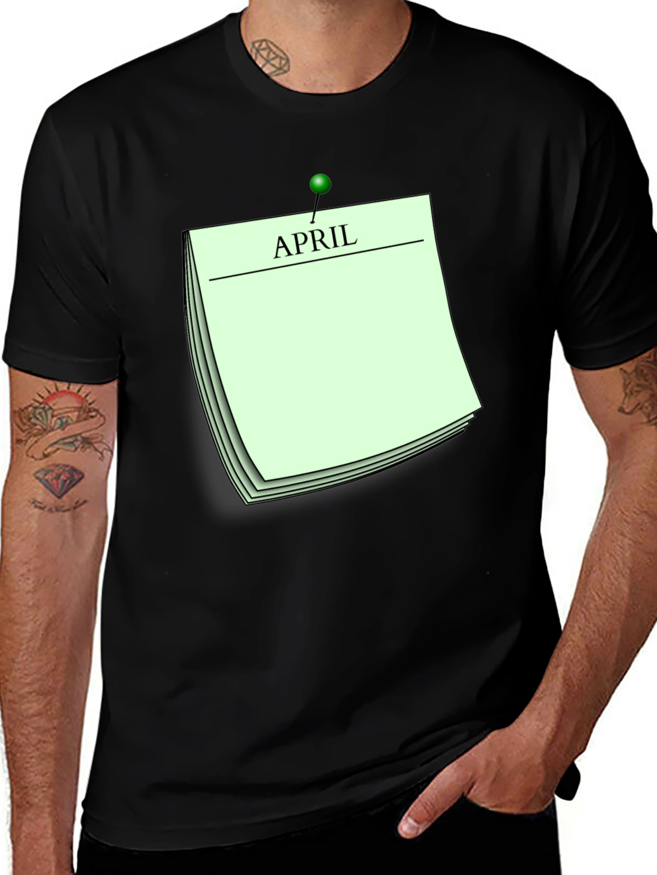 Variant 28 of April Calendar T-Shirt - Black Graphic Tee