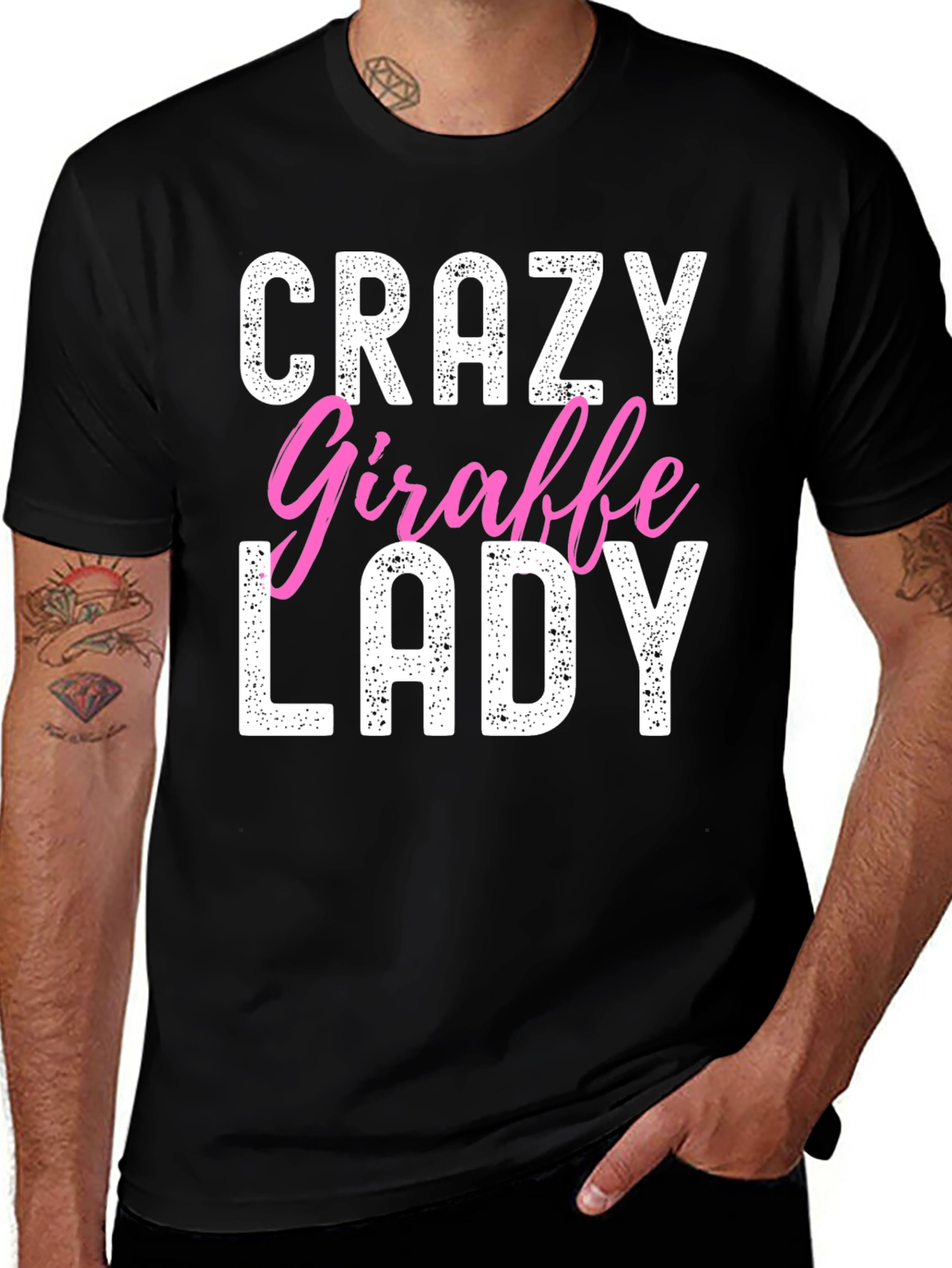 Crazy Giraffe Lady Graphic T-Shirt