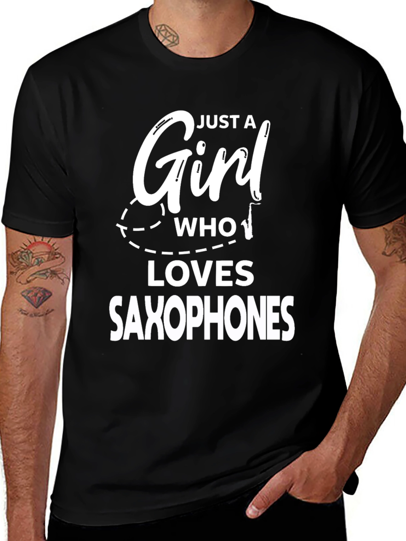 Variant 30 of Girl Who Loves Saxophones Graphic Tee