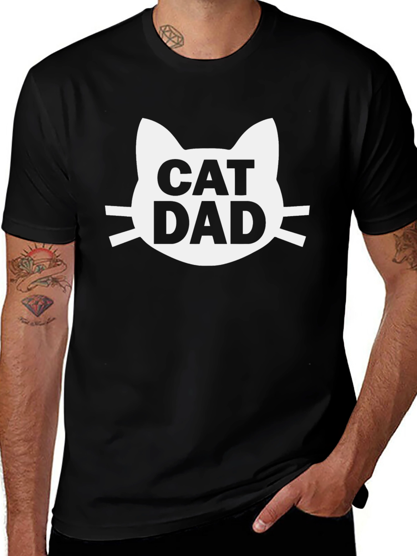 Cat Dad T-Shirt - Cute Graphic Tee for Cat Lovers