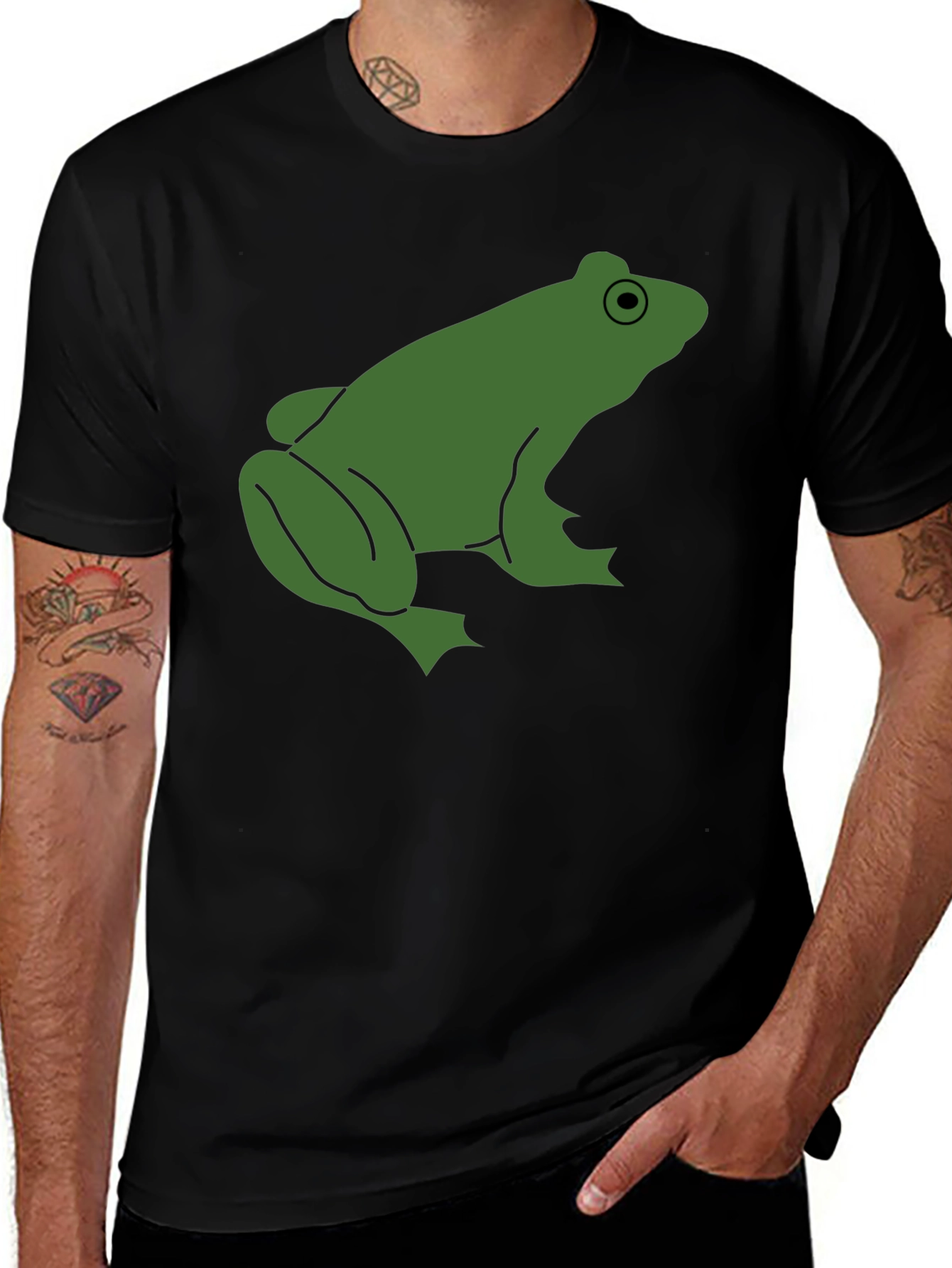 Variant 8 of Frog Graphic Tee - Black Cotton T-Shirt