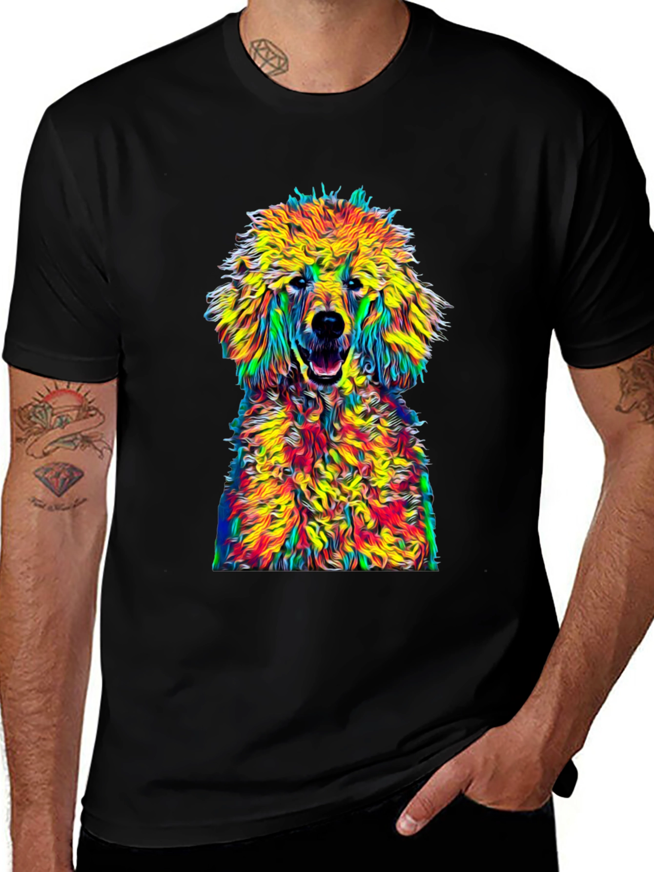 Variant 4 of Vibrant Poodle Graphic Tee - Unique Artistic Dog Lover Shirt