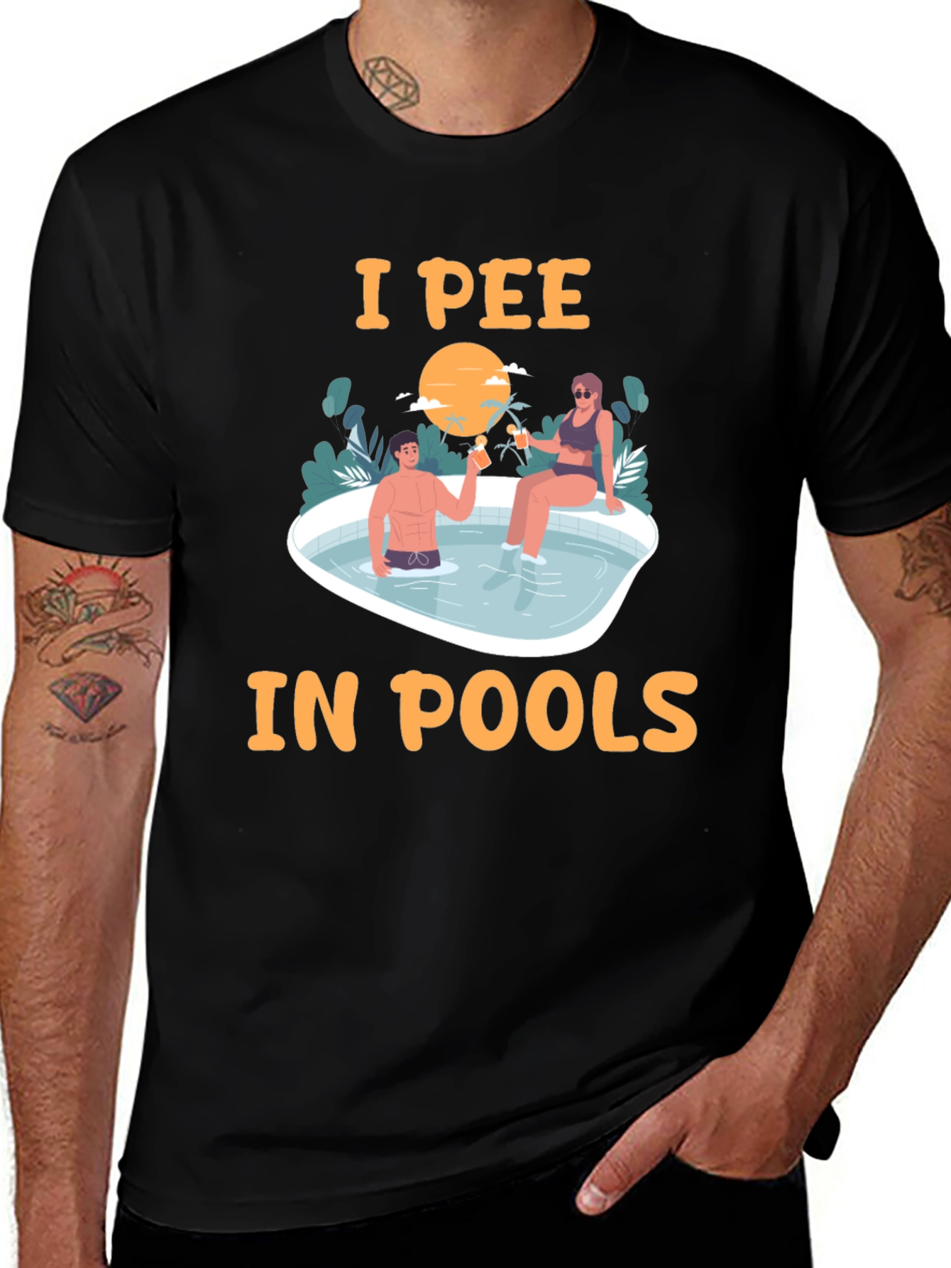 Variant 15 of I Pee in Pools T-Shirt Funny Graphic Tee