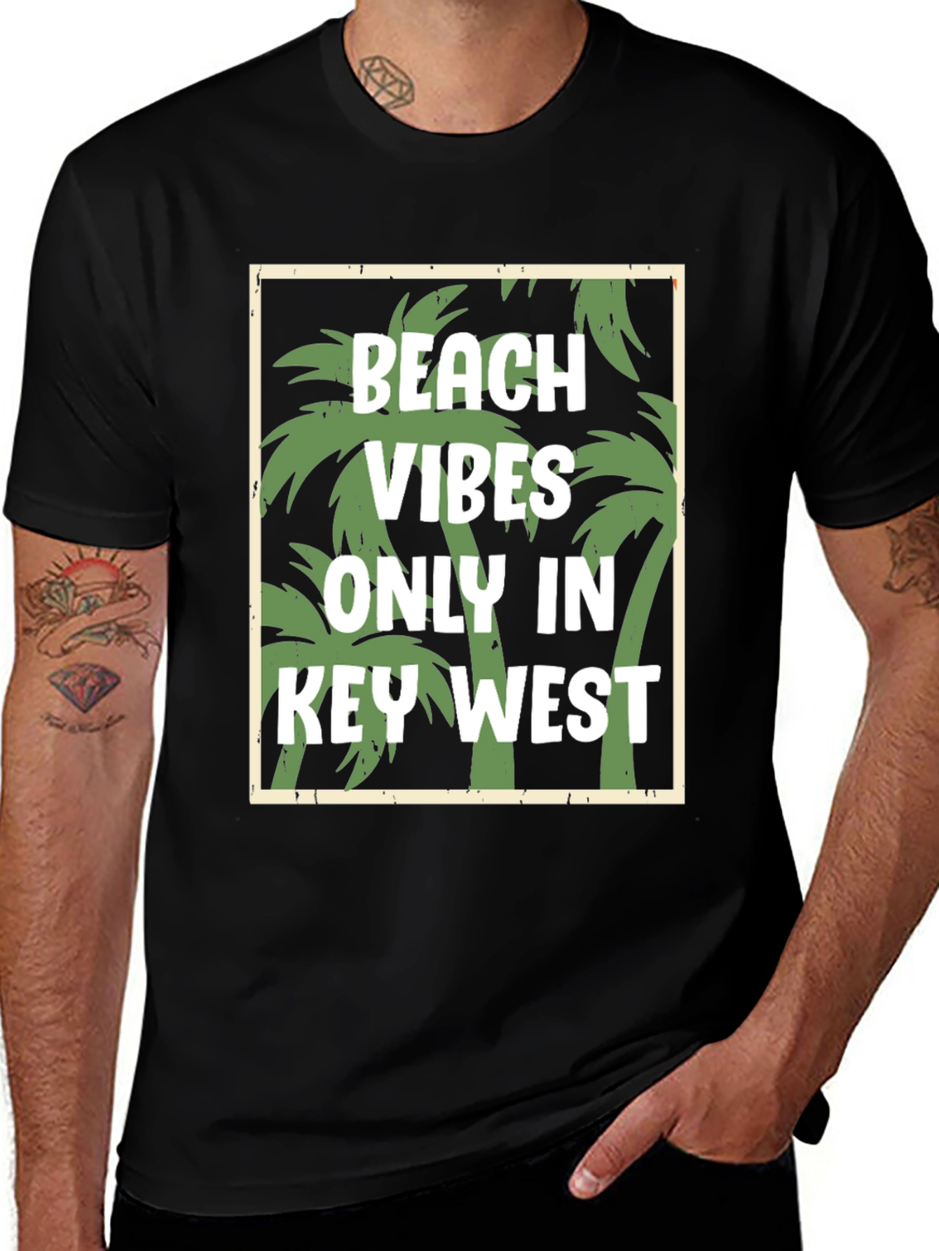Beach Vibes Only In Key West Black T-Shirt