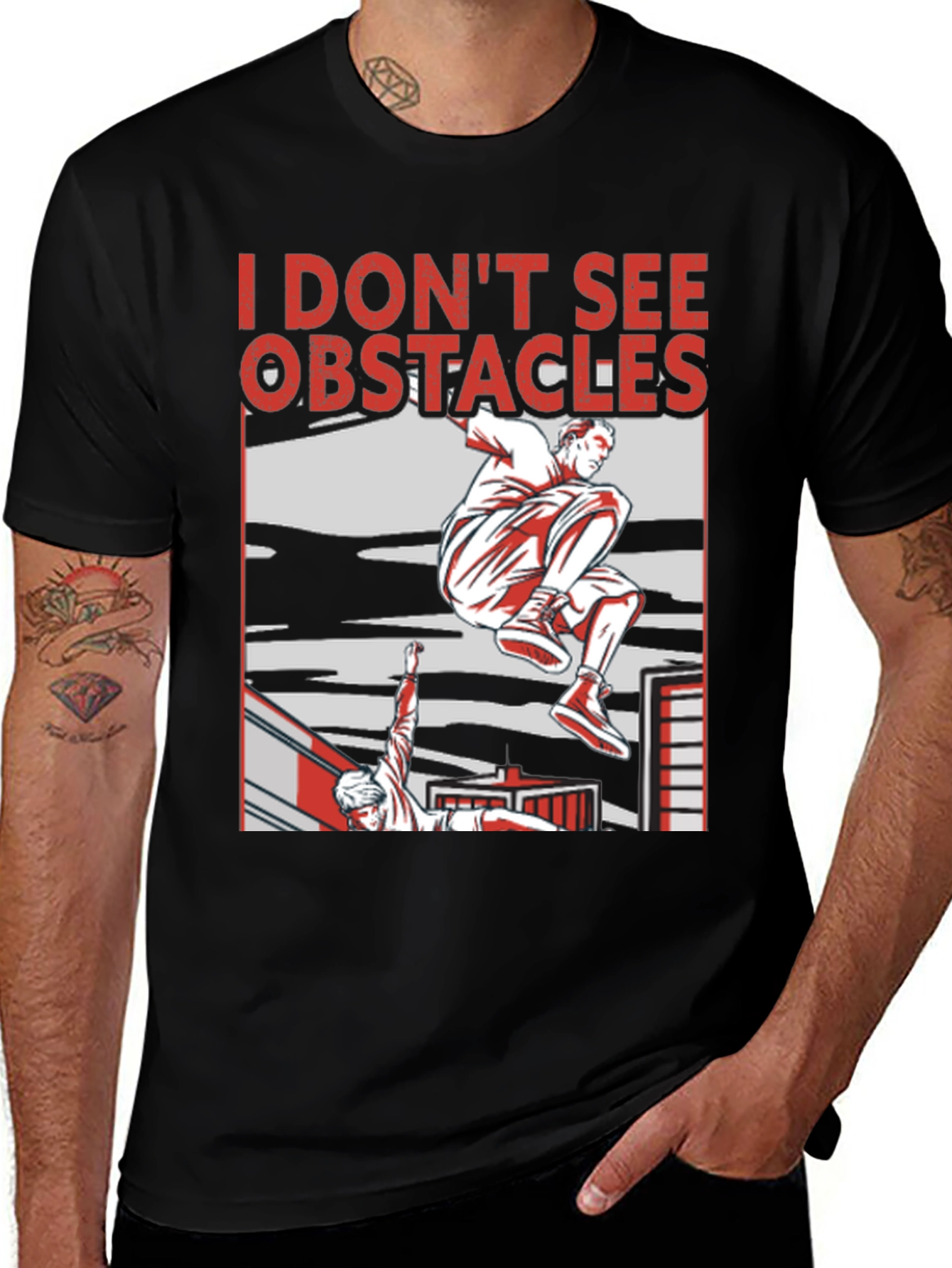 Variant 3 of I Don't See Obstacles Parkour T-Shirt